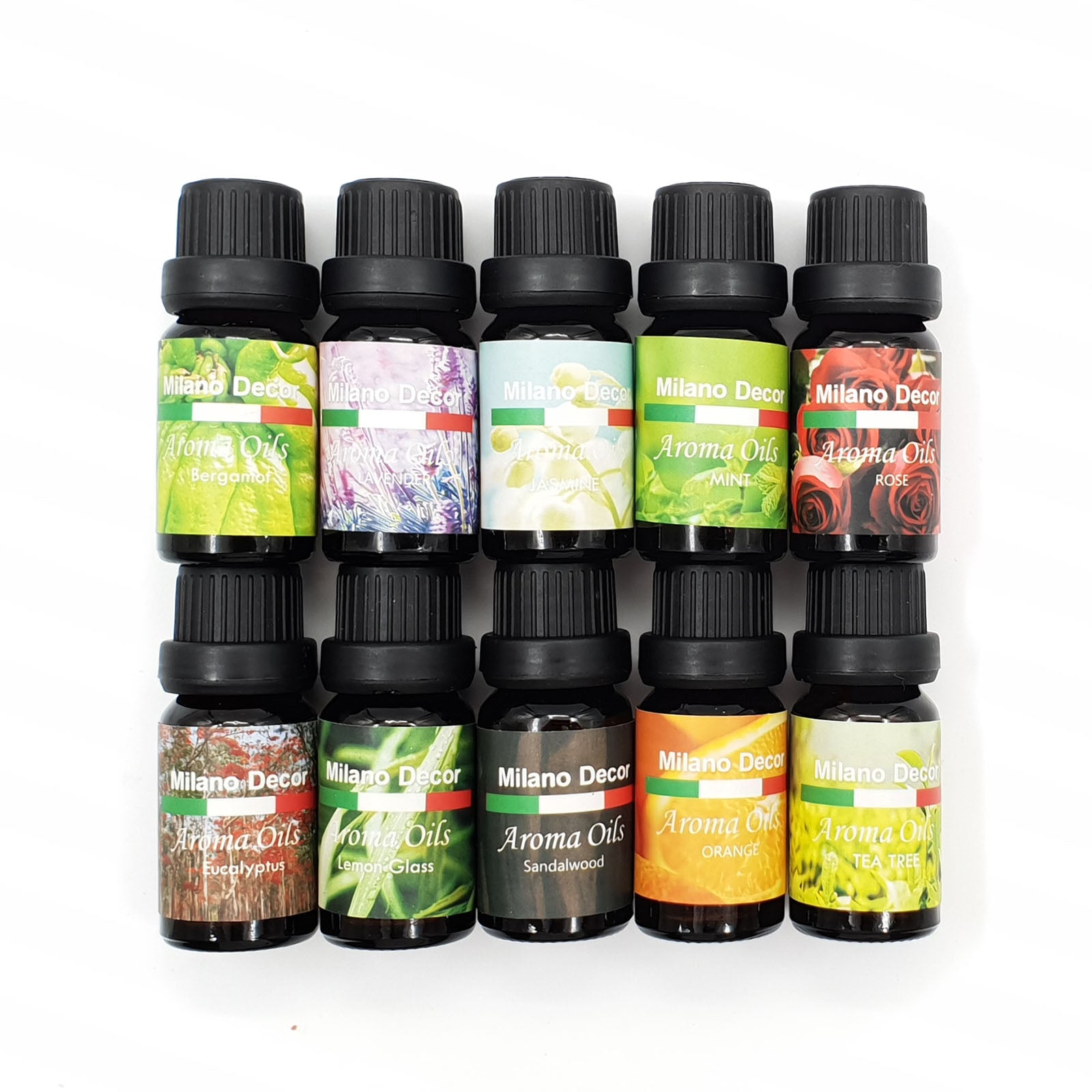 10 Pack Essential Oil Diffuser Blends - 10ml Aromatherapy Gift Set for Home, Office & Spa Relaxation | Lavender, Eucalyptus & More Scents