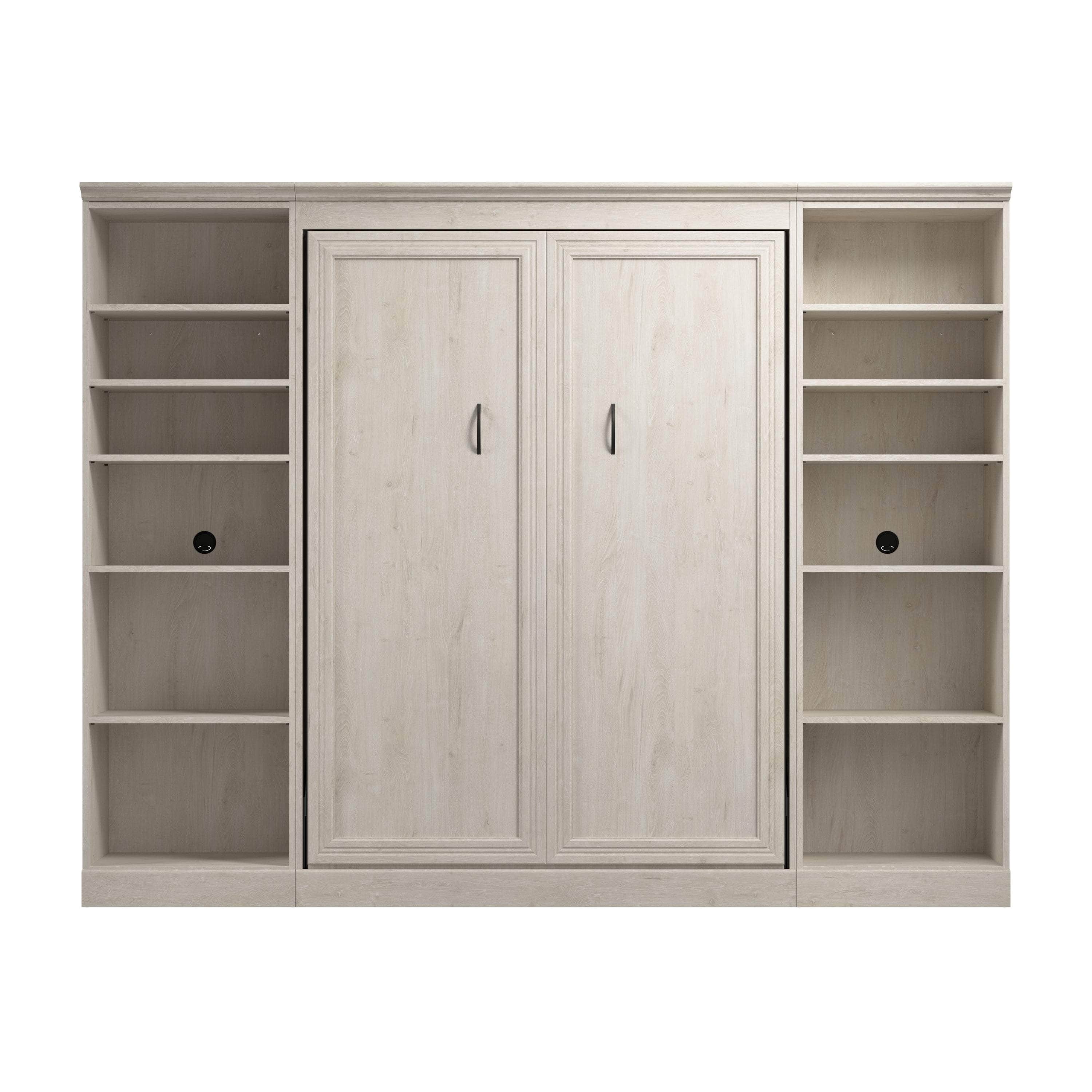 Space-Saving Full Murphy Wall Bed with 2 Storage Units - 3 Color Options | Perfect for Small Apartments, Guest Rooms & Home Offices