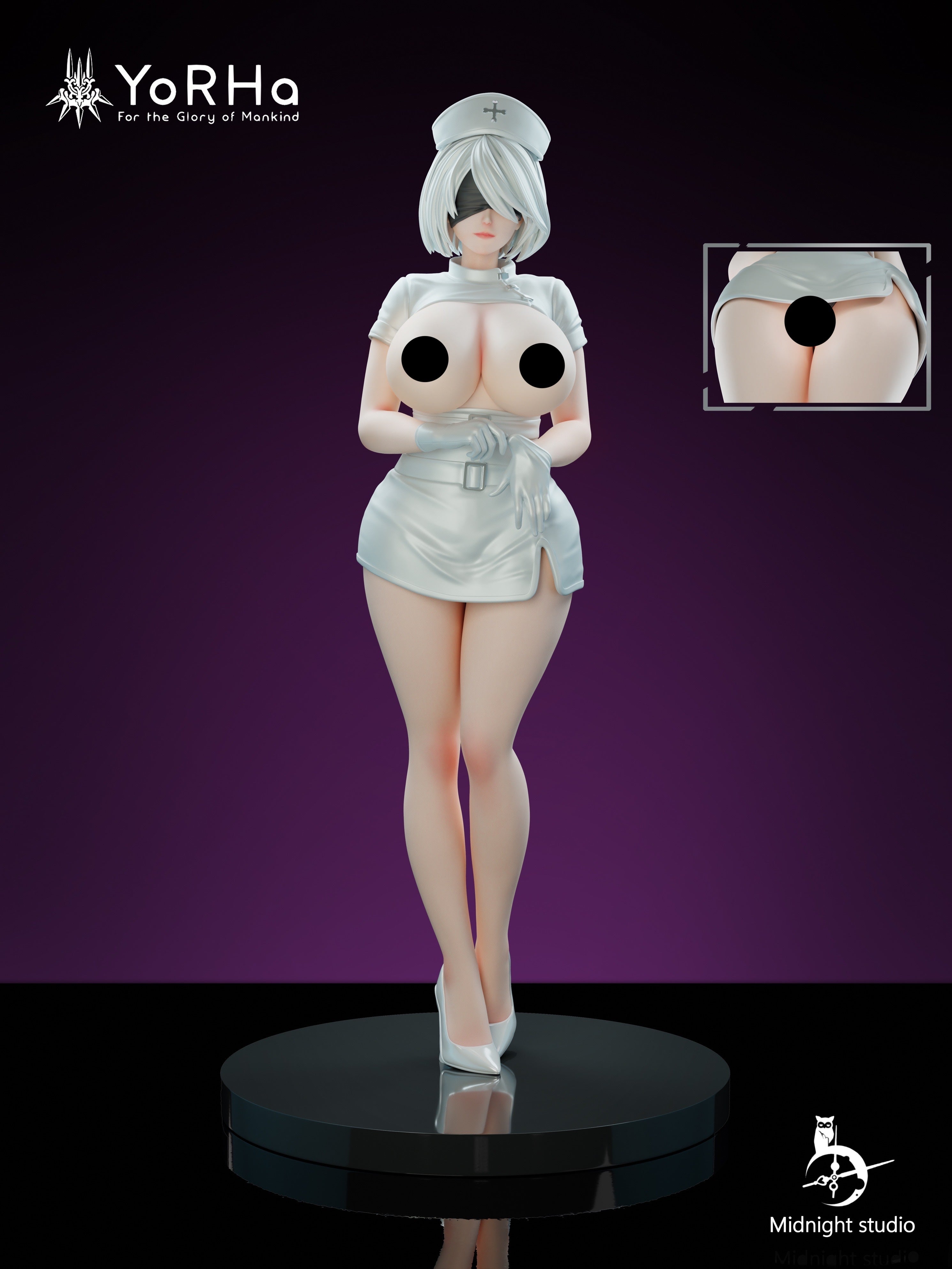 Midnight Studio Nurse Nier 2B Cosplay Costume - Official Replica Outfit for Halloween, Anime Conventions & Cosplay Events | Perfect for Fans of Nier Automata