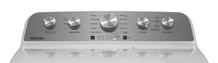 Maytag MGD5430MW 7.0 cu. ft. White Gas Dryer with Steam Enhanced Cycles - Perfect for Large Families & Heavy Laundry Loads