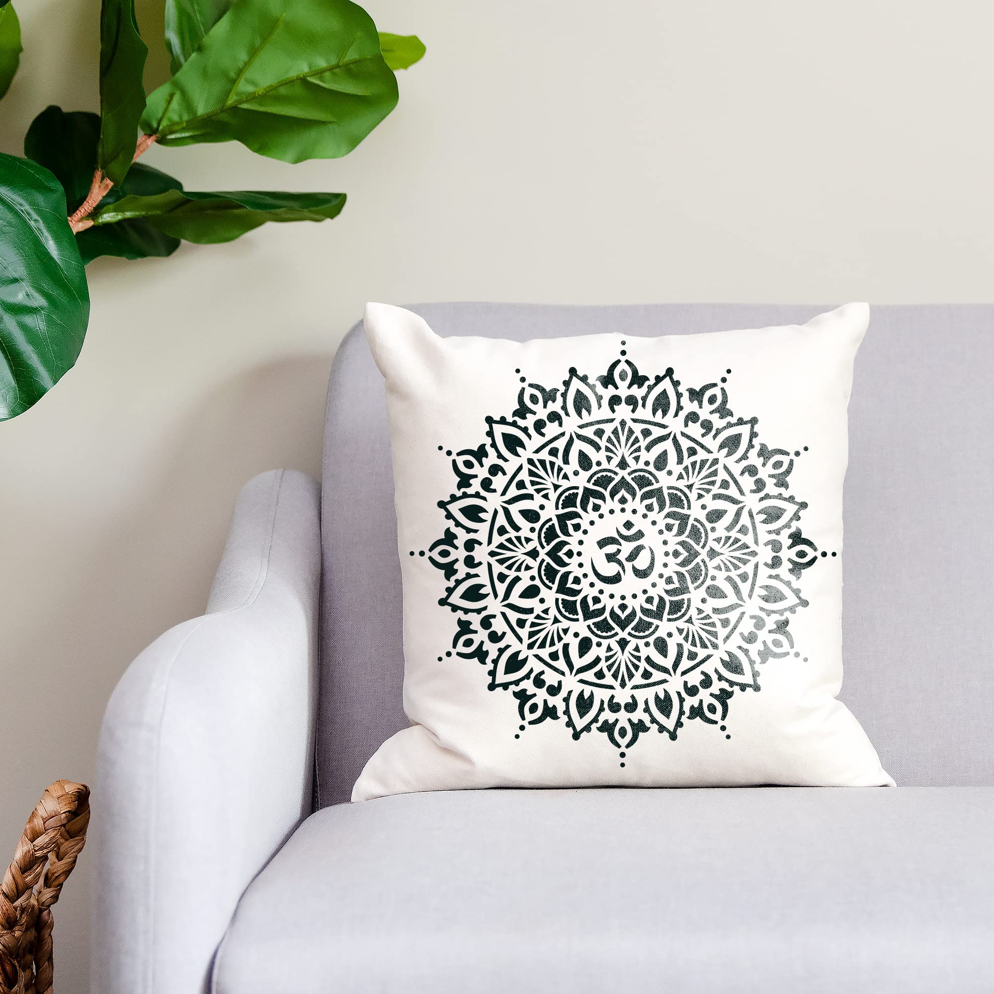 Om Mandala Stencil for Yoga & Home Decor - Reusable Wall Art Template, Spiritual Room Decoration, Perfect Gift for Yoga Lovers - Ideal for Meditation Spaces, Bedrooms & DIY Craft Projects