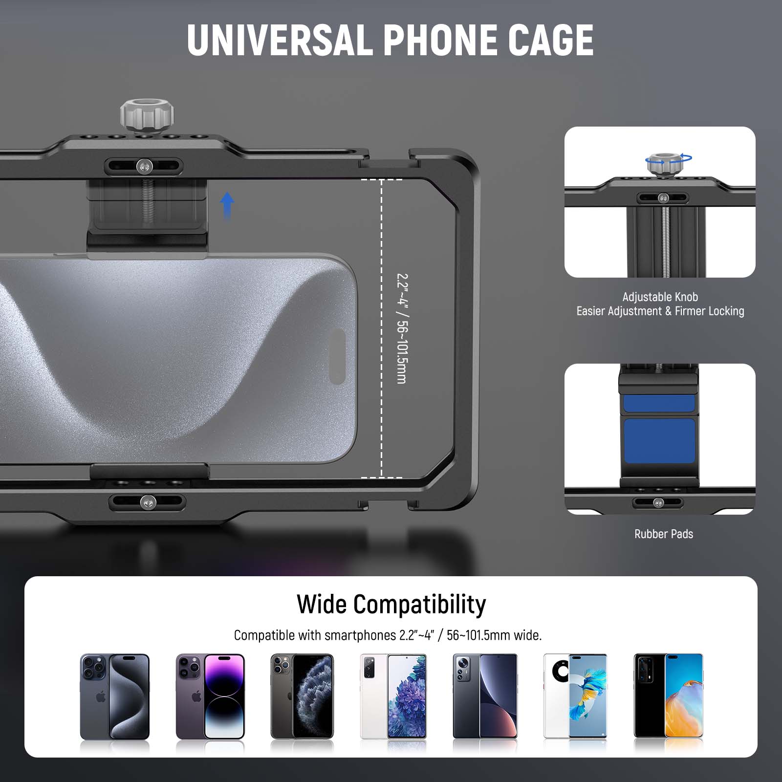 NEEWER PA009S Smartphone Video Rig Stabilizer - Professional 3-Axis Handheld Gimbal for iPhone & Android - Perfect for Vlogging, Live Streaming & Film Making