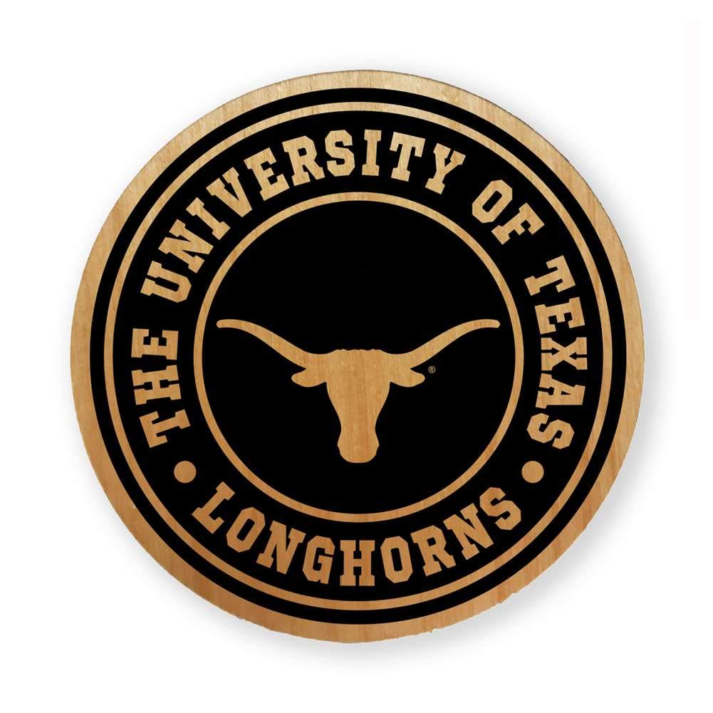 NCAA Alderwood Round Coasters - Set of 4 Absorbent Wood Drink Coasters for Beer, Wine & Coffee - Perfect for Game Day, Home Bar & Office Decor