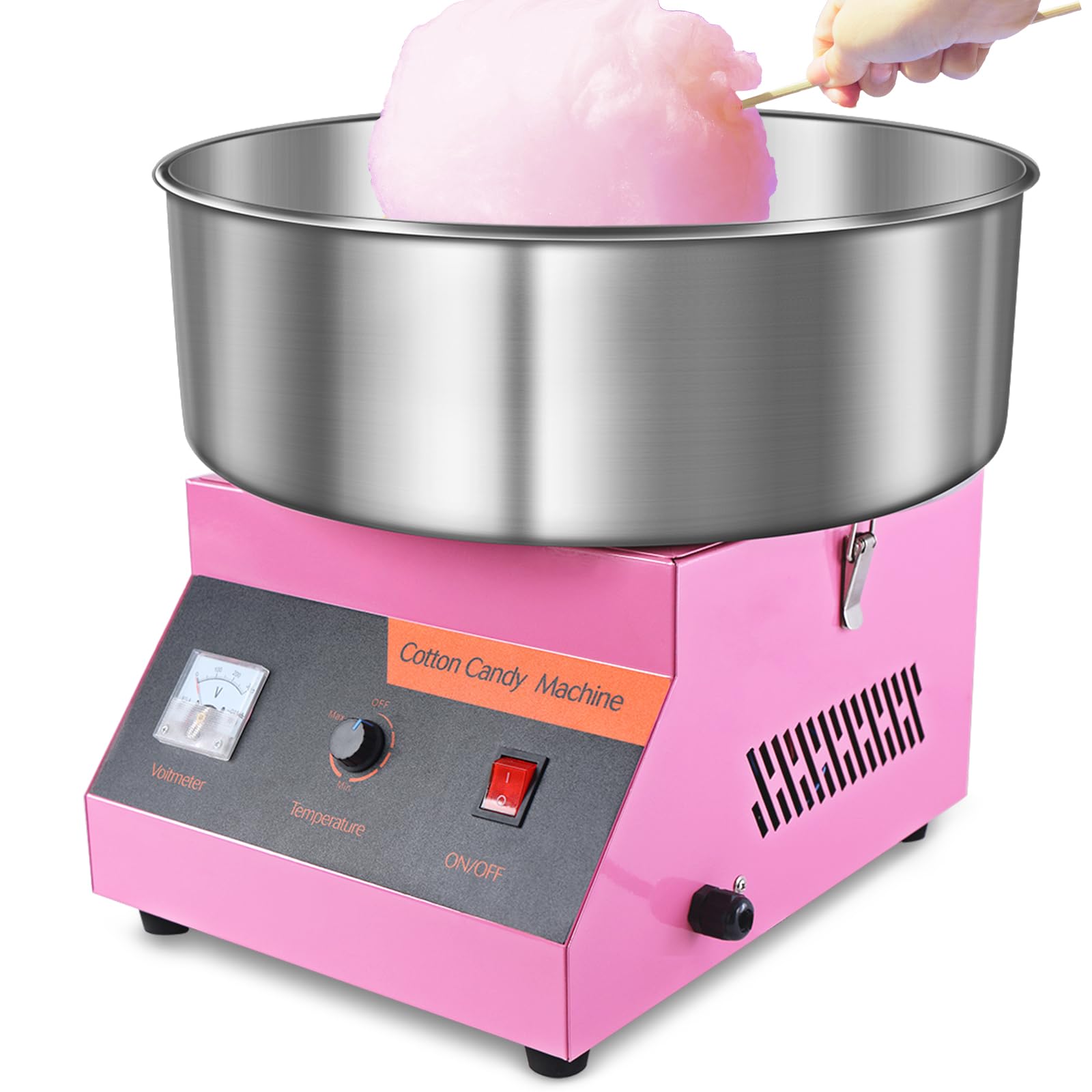 Commercial Cotton Candy Machine 1000W - Stainless Steel Bowl & Sugar Scoop - Easy & Safe Cotton Candy Maker for Kids, Home, Party, Birthday, Festival - Perfect for Carnival, Fair, and Event Concessions