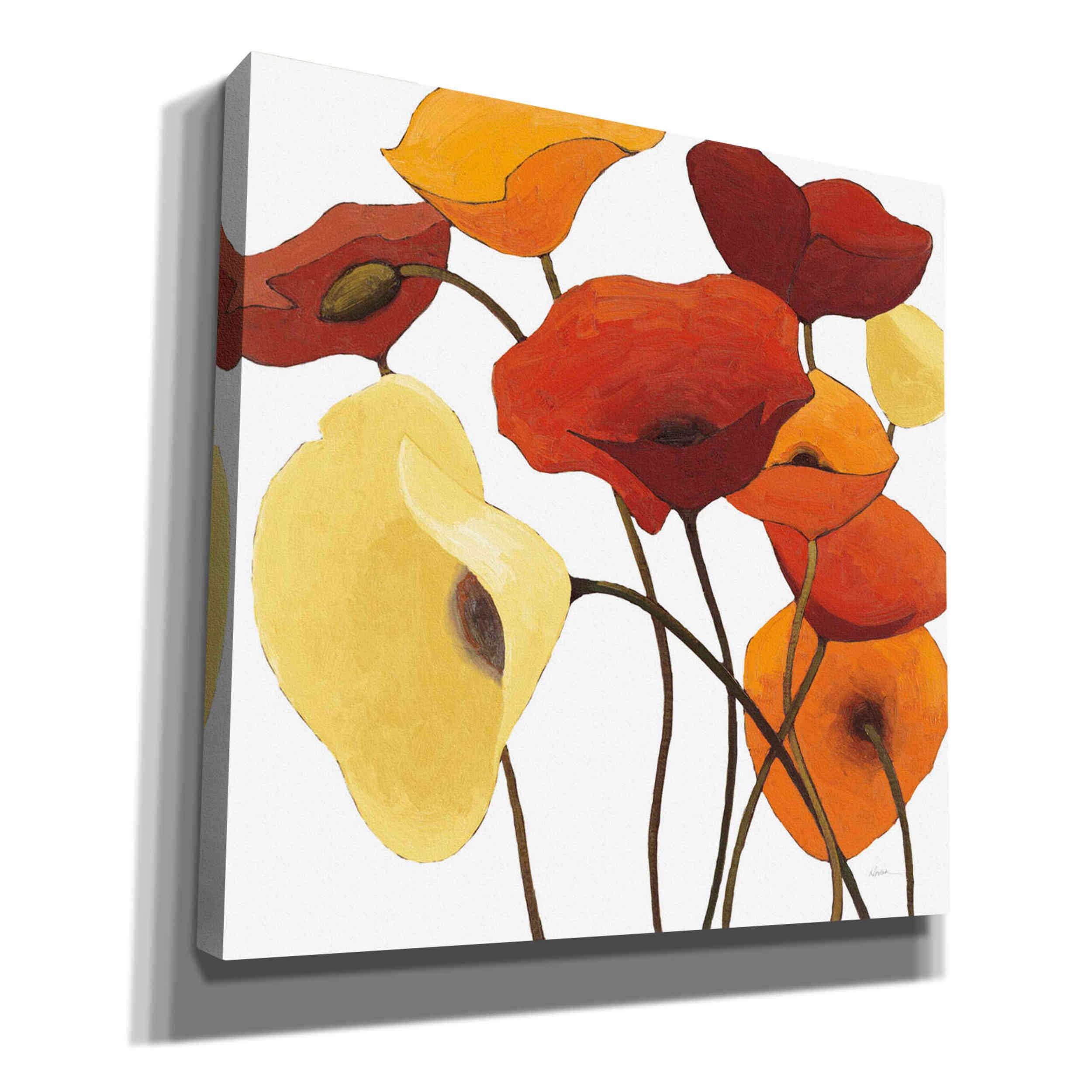 Shirley Novak 'Up One on White Yellow' Abstract Canvas Wall Art - 26x26 Inch Modern Home Decor for Living Room, Bedroom & Office