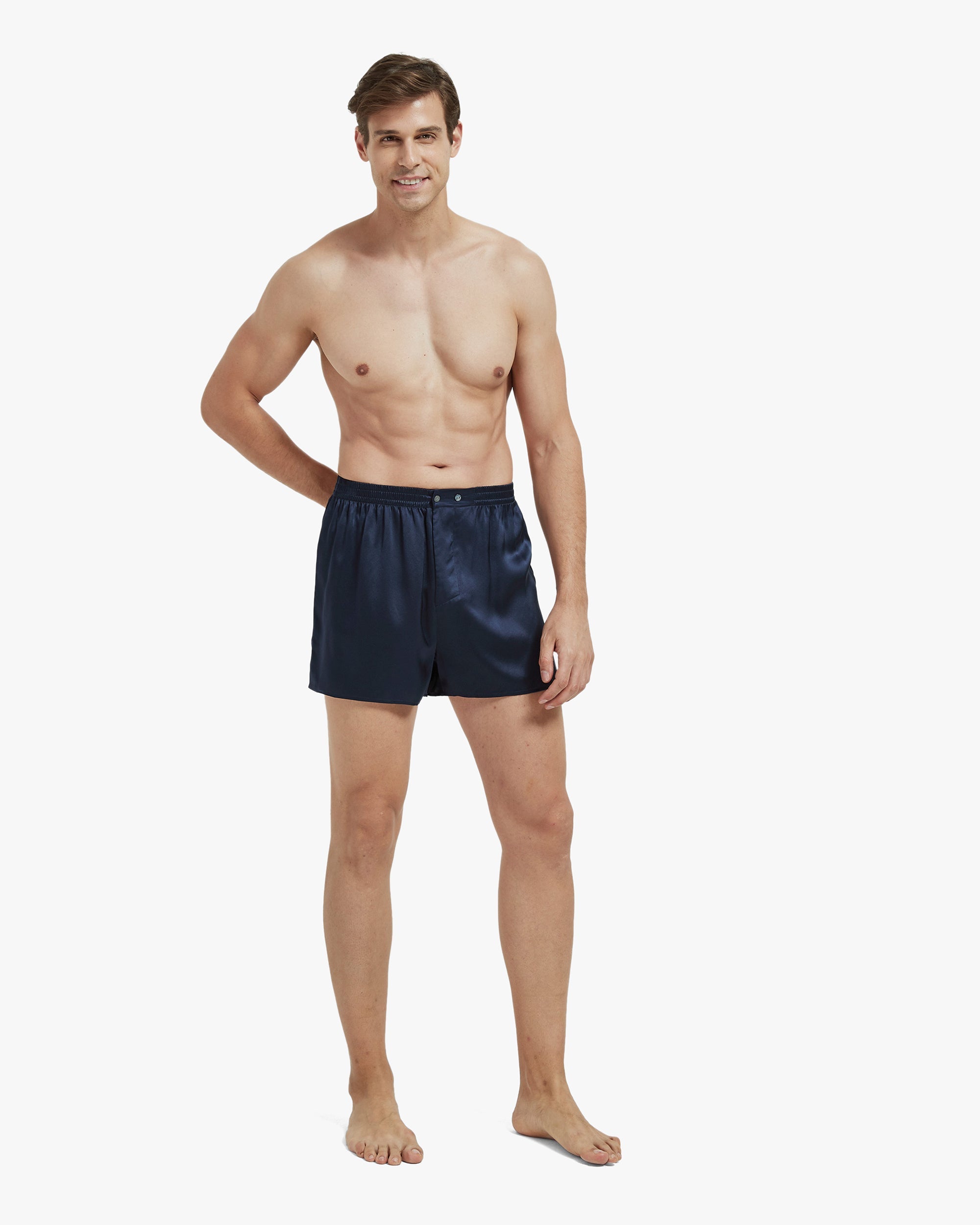 Premium Silk Boxer Shorts for Men - Luxury Fitted & Draping Design - Comfortable Sleepwear & Lounge Pants for Home, Travel & Special Occasions