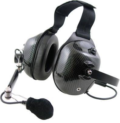 Pryme HDS EMC63 Carbon Fiber Dual Earmuff Headset - Compatible with Motorola Radios - Noise Cancelling for Construction, Shooting Range & Industrial Safety