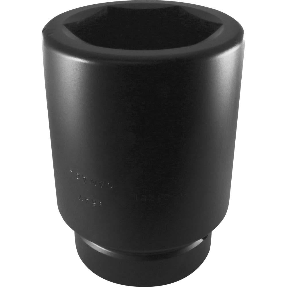 2 1/2 Inch Drive 6 Point Deep Impact Socket Set - Black Industrial Finish for Heavy-Duty Automotive & Machinery Repairs