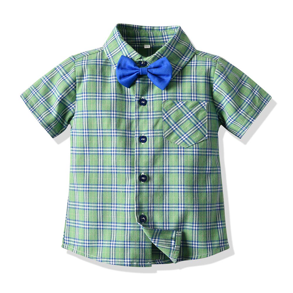 Stylish 2-Piece Summer Outfit for Toddler Boys - Cotton Striped Shirt with Bow Tie & Shorts Set | Perfect for Weddings, Parties & Special Occasions