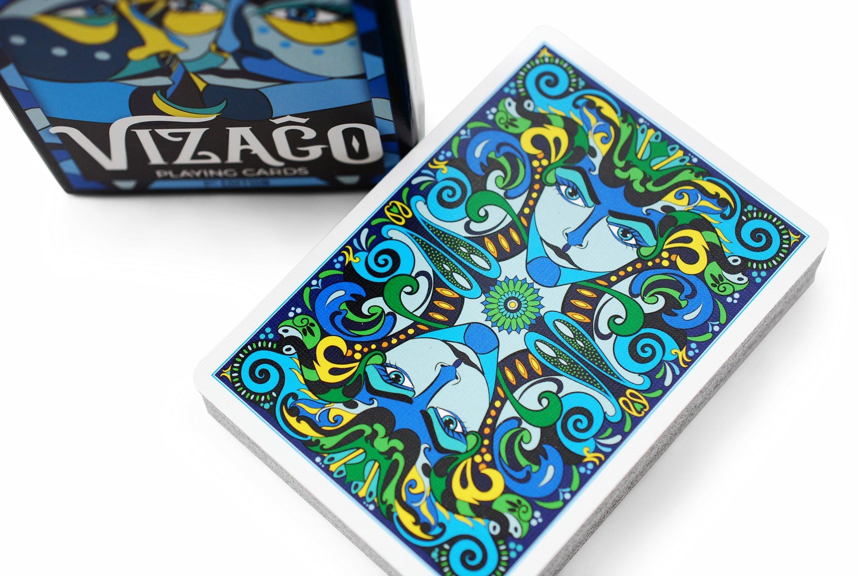 Premium Vizago Playing Cards - 52 Deck with Custom Designs, Ideal for Poker, Magic Tricks & Family Game Nights - Durable & Stylish Card Set for Adults & Kids