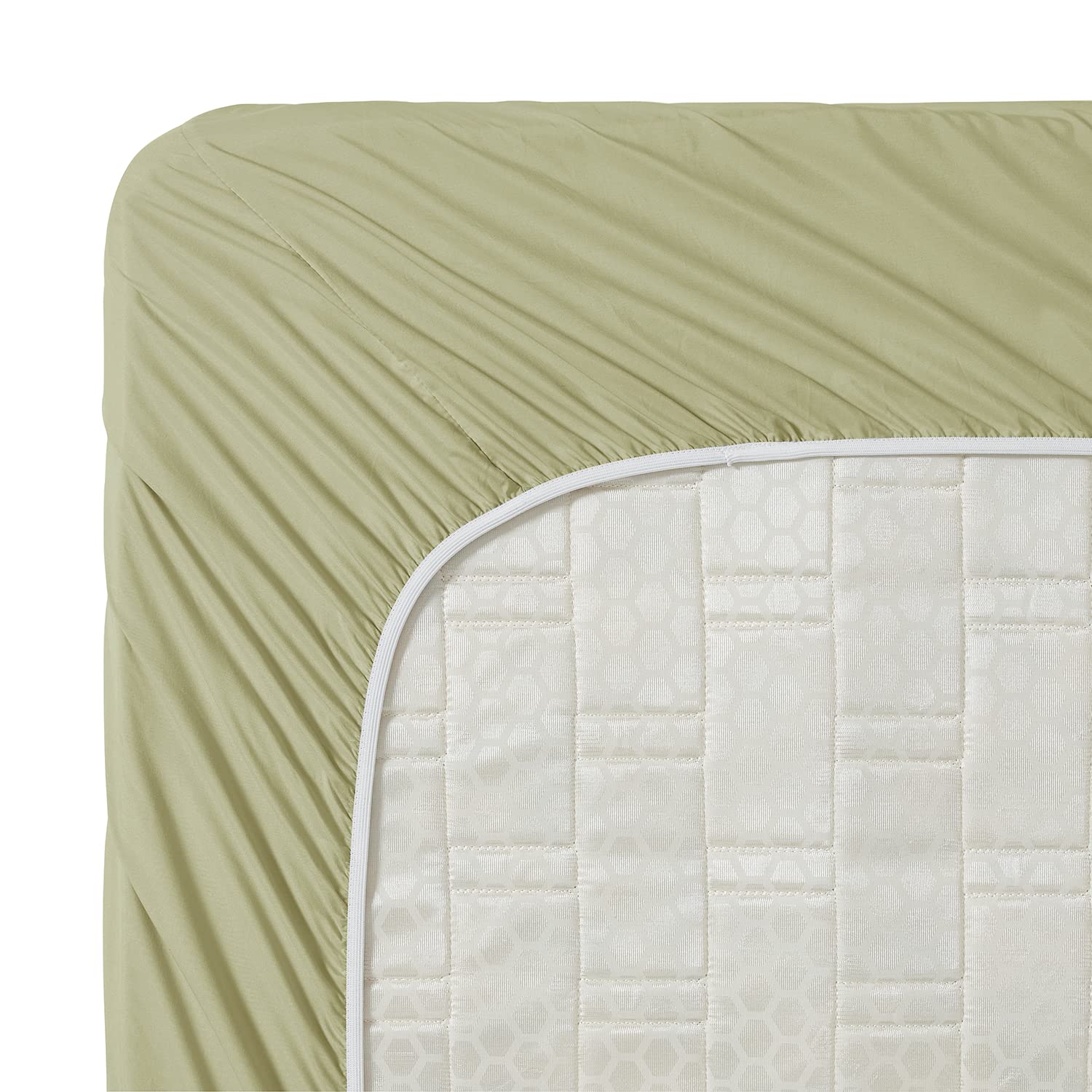 Clara Clark Twin XL Fitted Sheet - Super Soft 16 Inch Deep Pocket Mattress Cover - Wrinkle, Fade & Stain Resistant Sage Green Bed Sheet - Perfect for Dorms, Guest Rooms & College Students