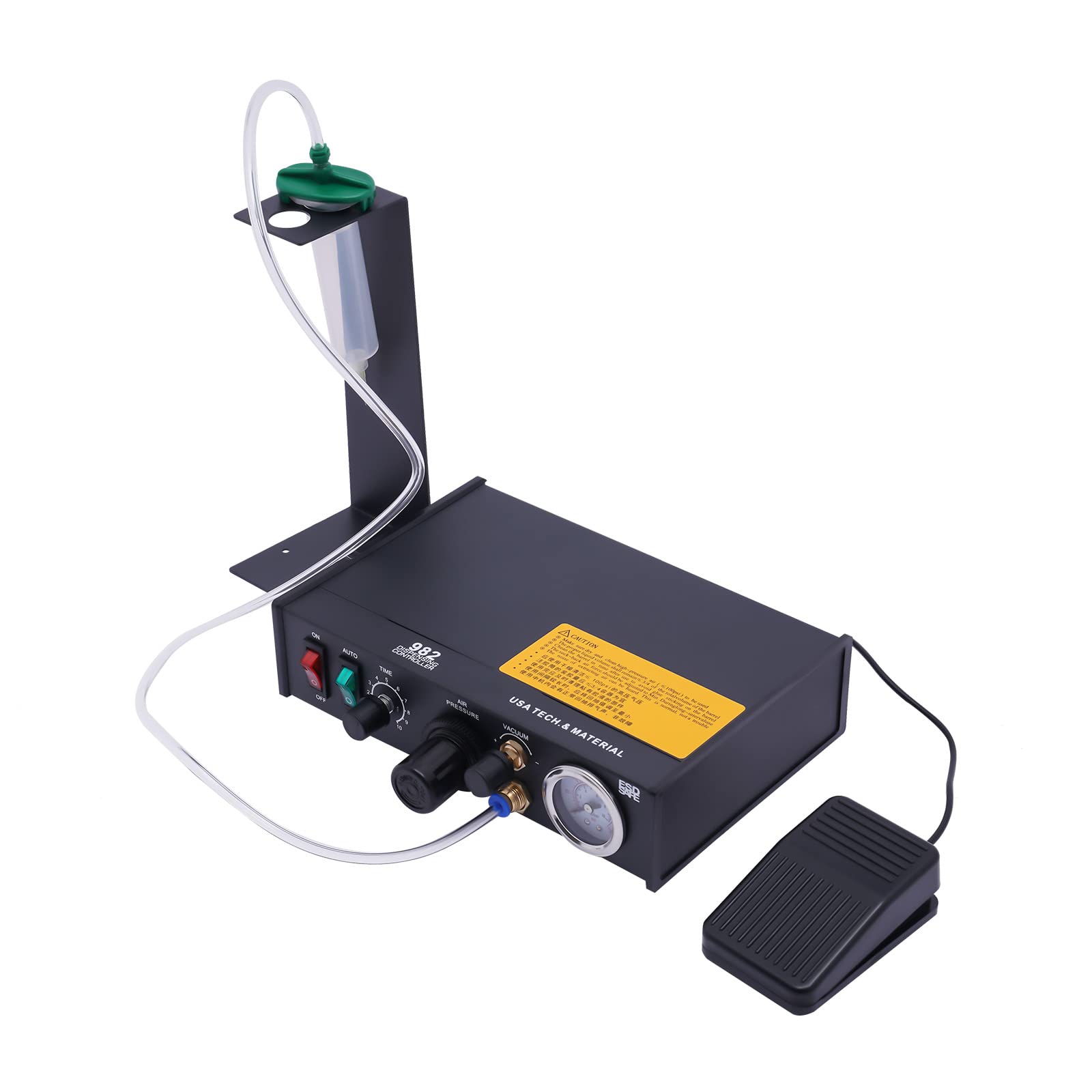 Pneumatic Semi-Automatic Glue Dispenser Machine with Timer Control - Manual & Auto Mode for Solder, Liquid Adhesive, and Glue Application | Perfect for Electronics Repair, DIY Crafts, and Industrial Assembly