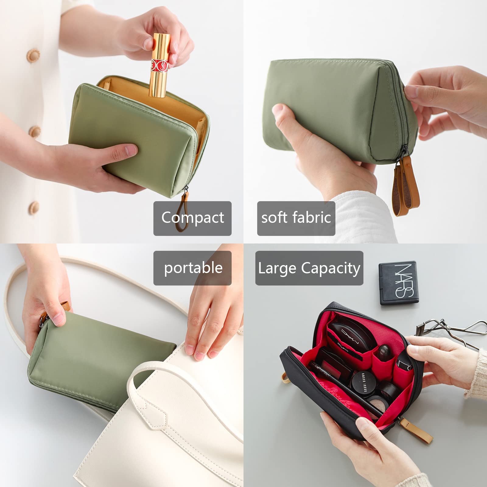 Stylish Red Cosmetic Makeup Bag for Women & Girls - Travel-Friendly Beauty Pouch for Purse, Toiletry & Organizer - Perfect for Daily Use, Travel & Gifts