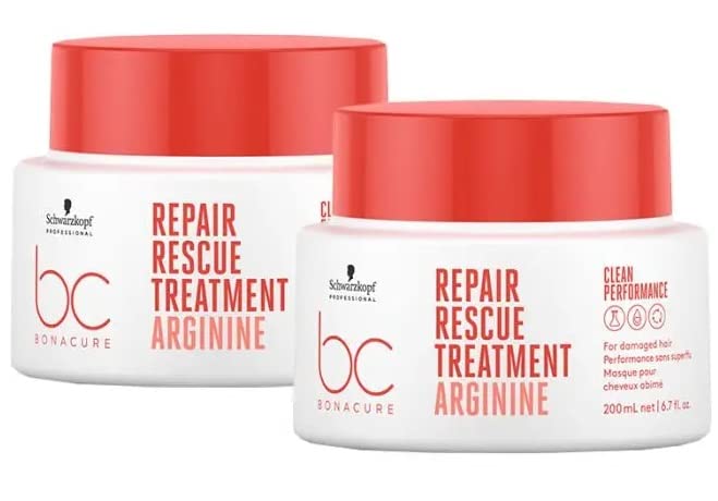 Schwarzkopf BC Clean DOUBLE Repair Rescue Treatment 200ml | Hair Repair Mask for Damaged & Dry Hair | Salon-Quality Deep Conditioning Treatment for Split Ends & Breakage | Perfect for Home & Professional Use