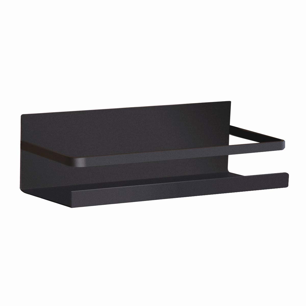 Magnetic Refrigerator Spice Rack Organizer - Single Tier Black Spice Storage Shelf for Kitchen, Pantry & Small Space Organization | Perfect for Fridge, Freezer & Metal Surfaces