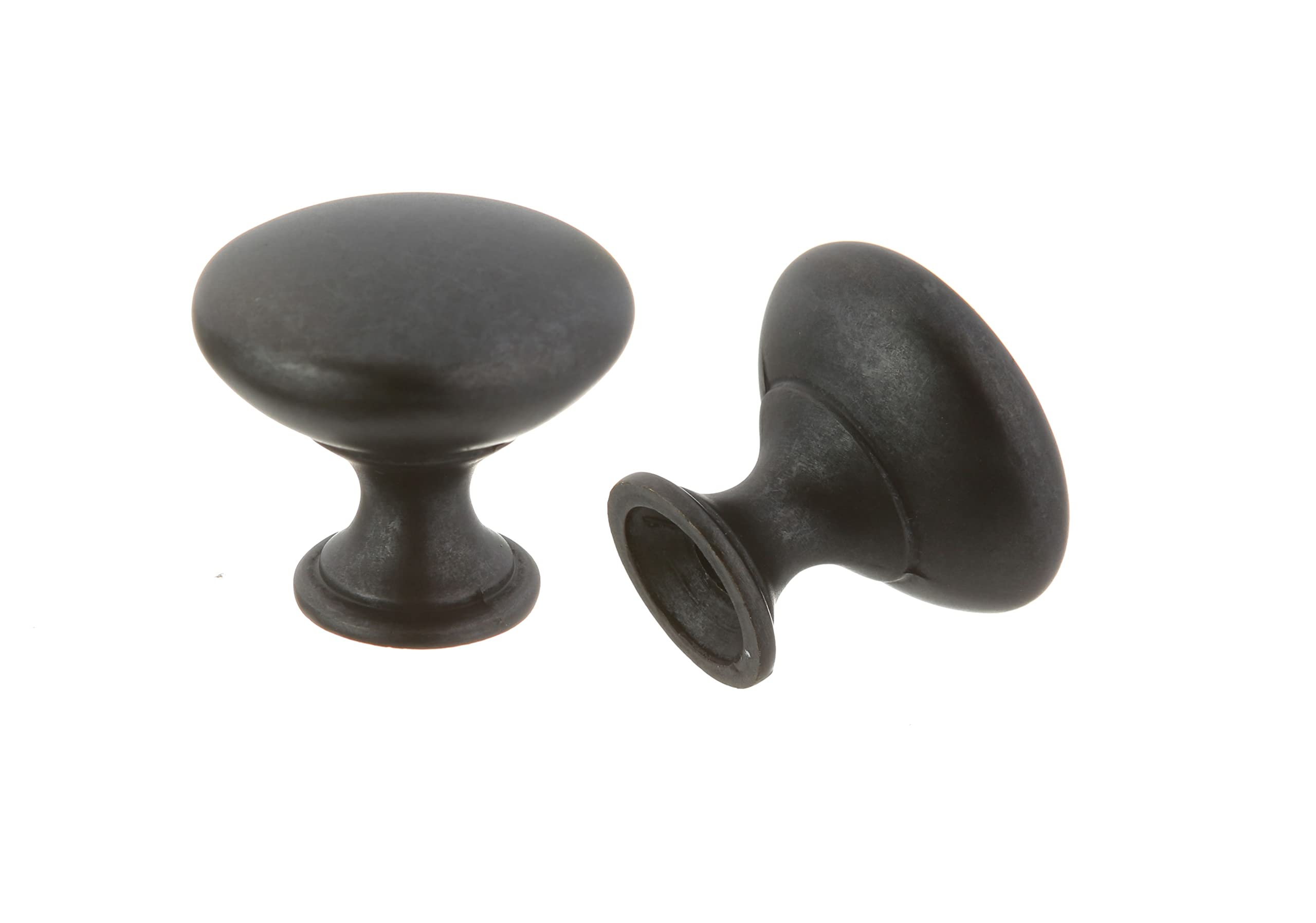 Vintage Weathered Black Finish Diecast Cabinet Knob - Rustic Hardware for Kitchen Cabinets, Bathroom Drawers & Furniture Restoration