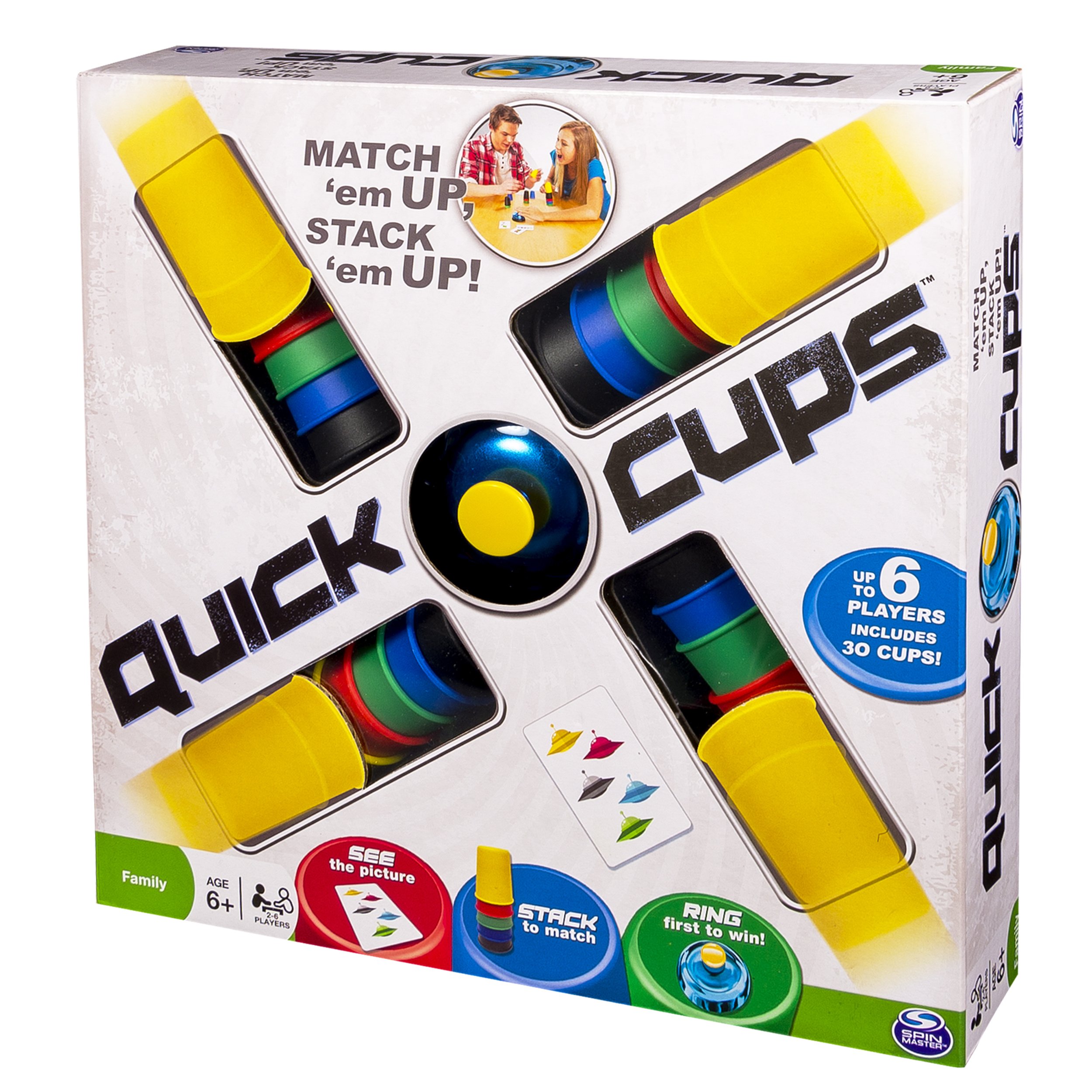 Spin Master Quick Cups - Fast-Paced Family Board Game for Kids & Adults - Fun Party Game for Game Nights & Gatherings