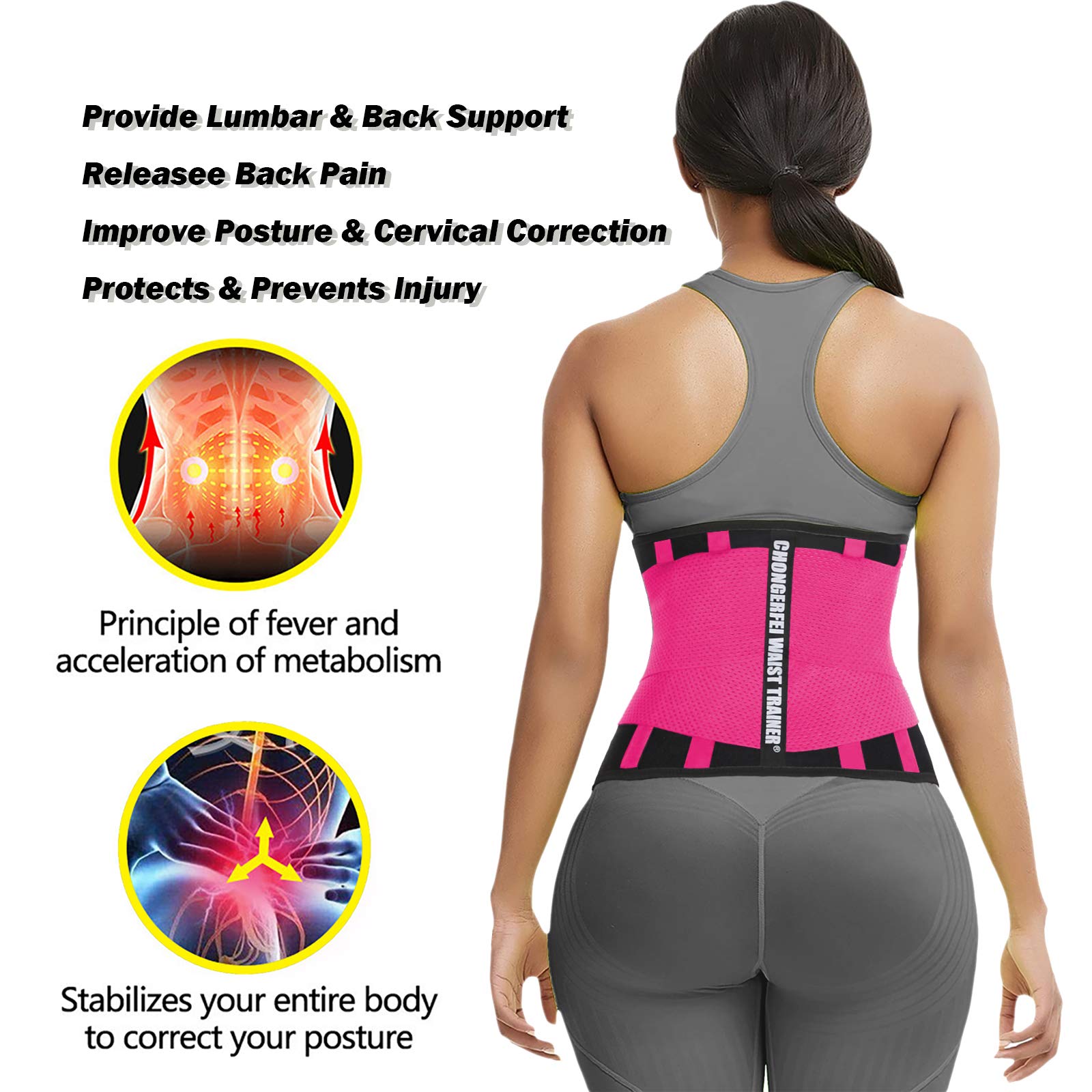 Waist Trainer Belt for Women & Men - Slimming Waist Trimmer & Ab Belt - Tummy Control Body Shaper for Weight Loss & Postpartum Recovery - Perfect for Gym, Workout & Daily Wear