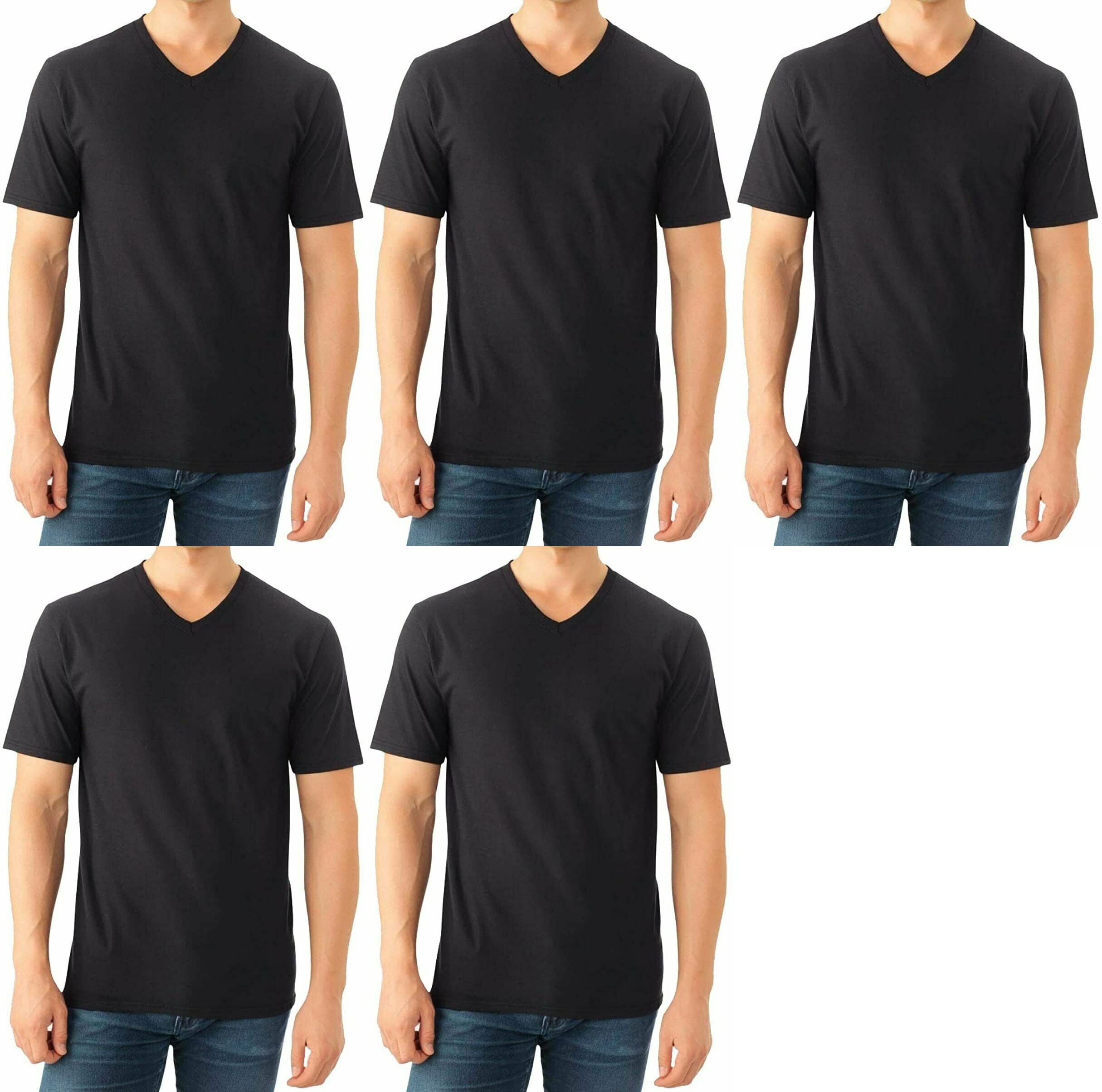 Fruit of the Loom Men's ComfortSoft V-Neck T-Shirt - Pack of 6, Breathable Cotton Crew Neck Tees for Casual Wear, Gym & Everyday Use