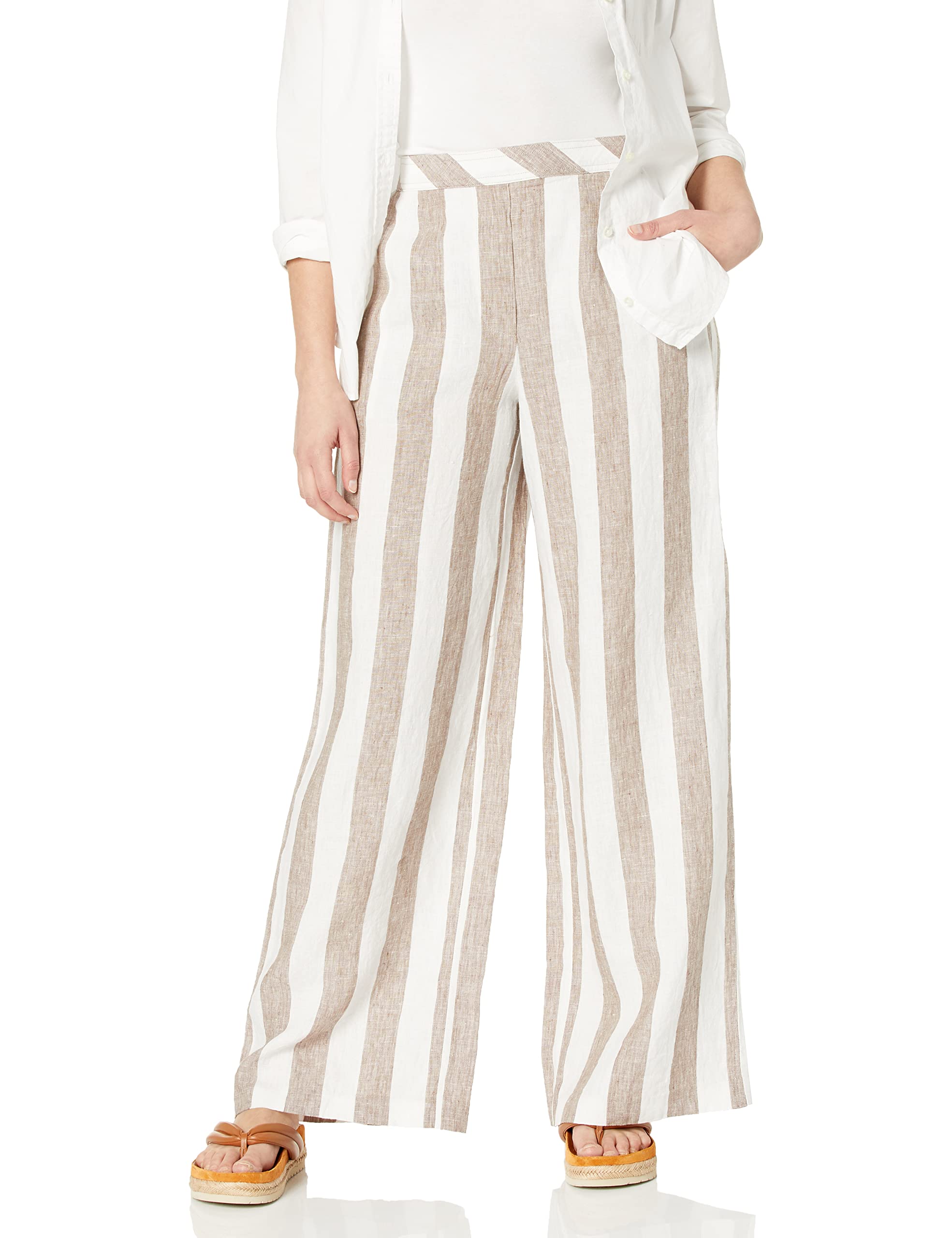 Trina Turk Women's Wide Leg Linen Pants - Breathable Summer Casual Trousers for Beach, Travel & Office Wear