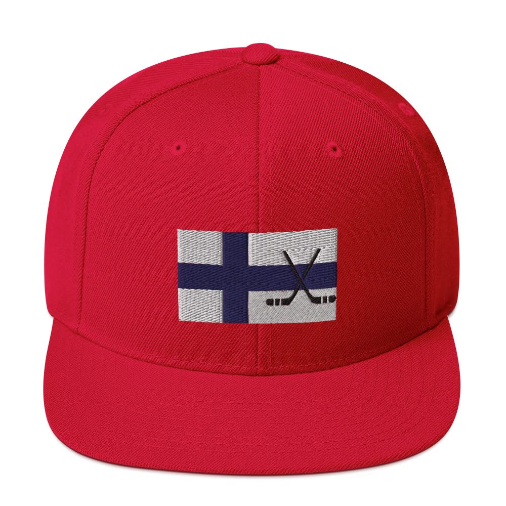Finland Hockey Snapback Hat - Classic Adjustable Finland Flag Design - Perfect for Hockey Games, Sports Events & Casual Wear