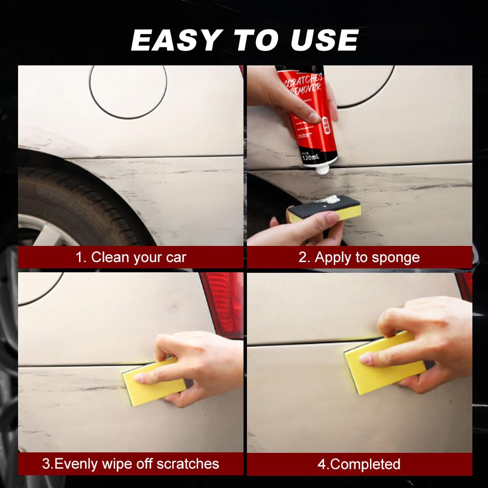 2024 Upgrade Car Scratch Repair Wax Kit - Professional Scratch Remover Paste & Polishing Wax with Sponge for Cars, Trucks & Various Surfaces (1PC) - Perfect for DIY Car Detailing & Minor Scratch Removal