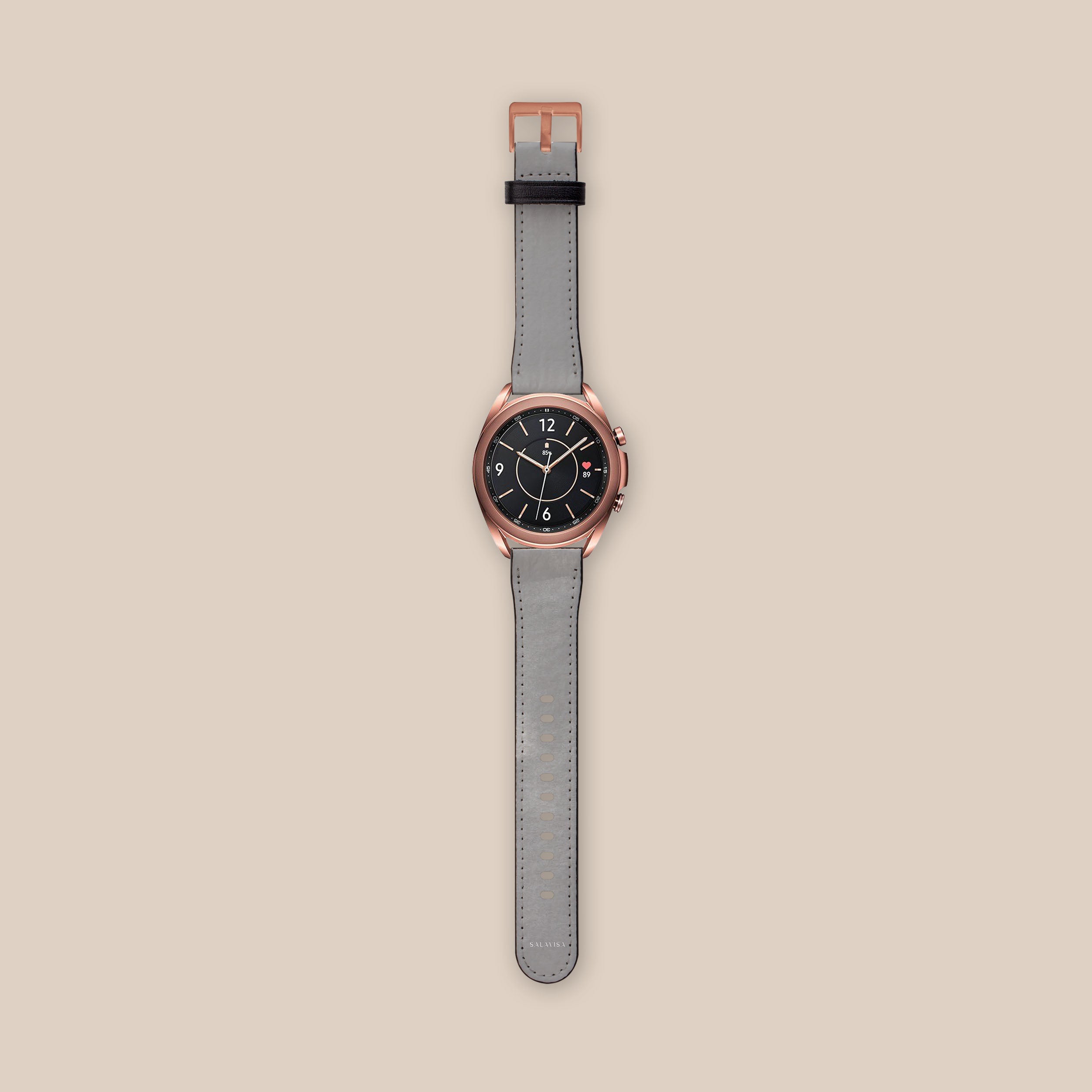 Galaxy Watch Band Light Grey - Watercolor Design Strap for Samsung Galaxy Watch 4/5/6, Active 2/3, Fit for Workout, Running & Daily Wear