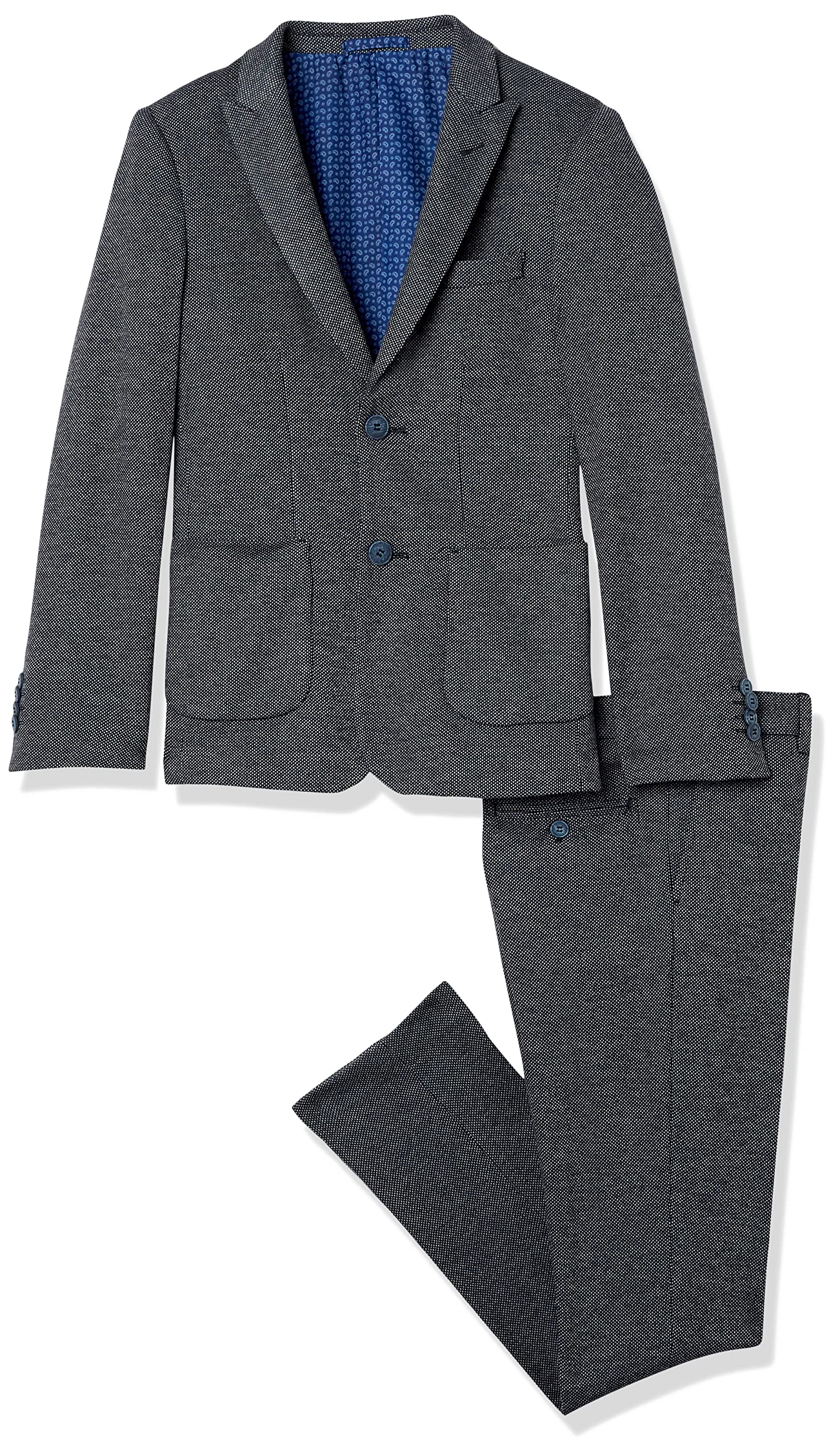 Isaac Mizrahi Slim Fit Boys 2-Piece Birdseye Suit - Formal Wear for Weddings, School Events & Special Occasions