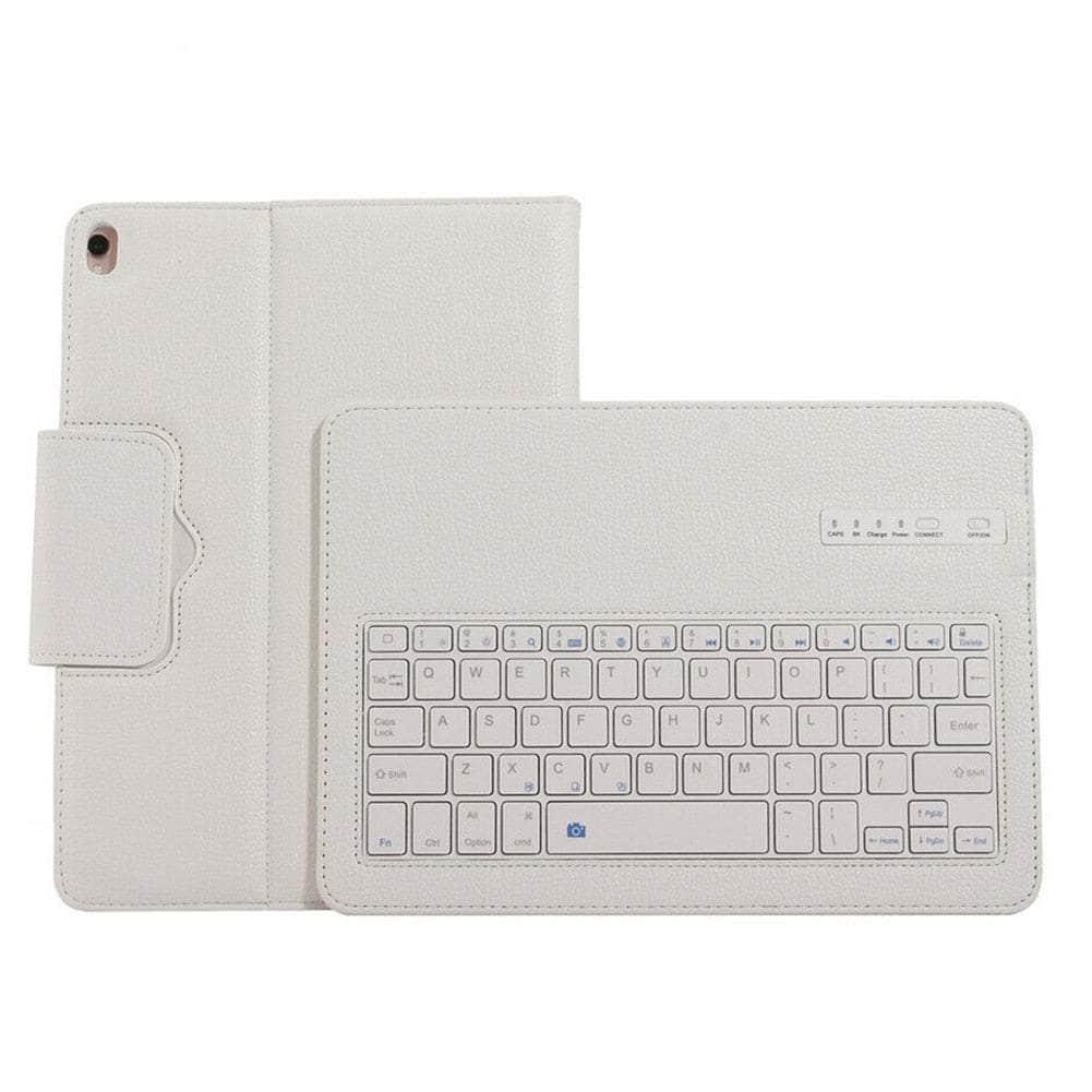 Apple iPad Pro 12.9-inch (2018) Detachable Bluetooth Keyboard Case - Genuine Leather Look Protective Cover for Work, Study & Travel