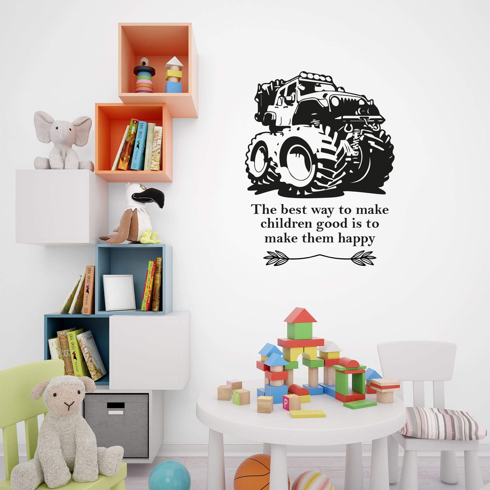 Monster Truck Wall Decal - 20x18 Inch Vinyl Sticker Art for Kids Room, Nursery, Bedroom & Kindergarten - Fun Home Decor for Boys & Girls - Perfect for Birthday Gifts & Playroom Decorations