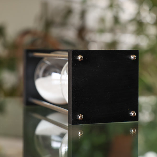 Elegant Square Hourglass Urn with Metal Spindles - Unique Home Decor for Living Room, Office, or Gift - Perfect for Ashes Keepsake, Memorial Display & Feng Shui Decorations