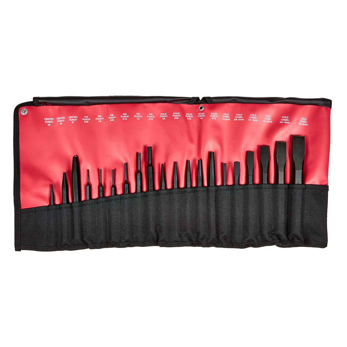 Mayhew Tools 61020 20-Piece Professional Punch and Chisel Set - Black Steel Construction Tools for Metalworking, Woodworking & Automotive Repair | Perfect for DIY Projects, Home Workshops & Professional Use
