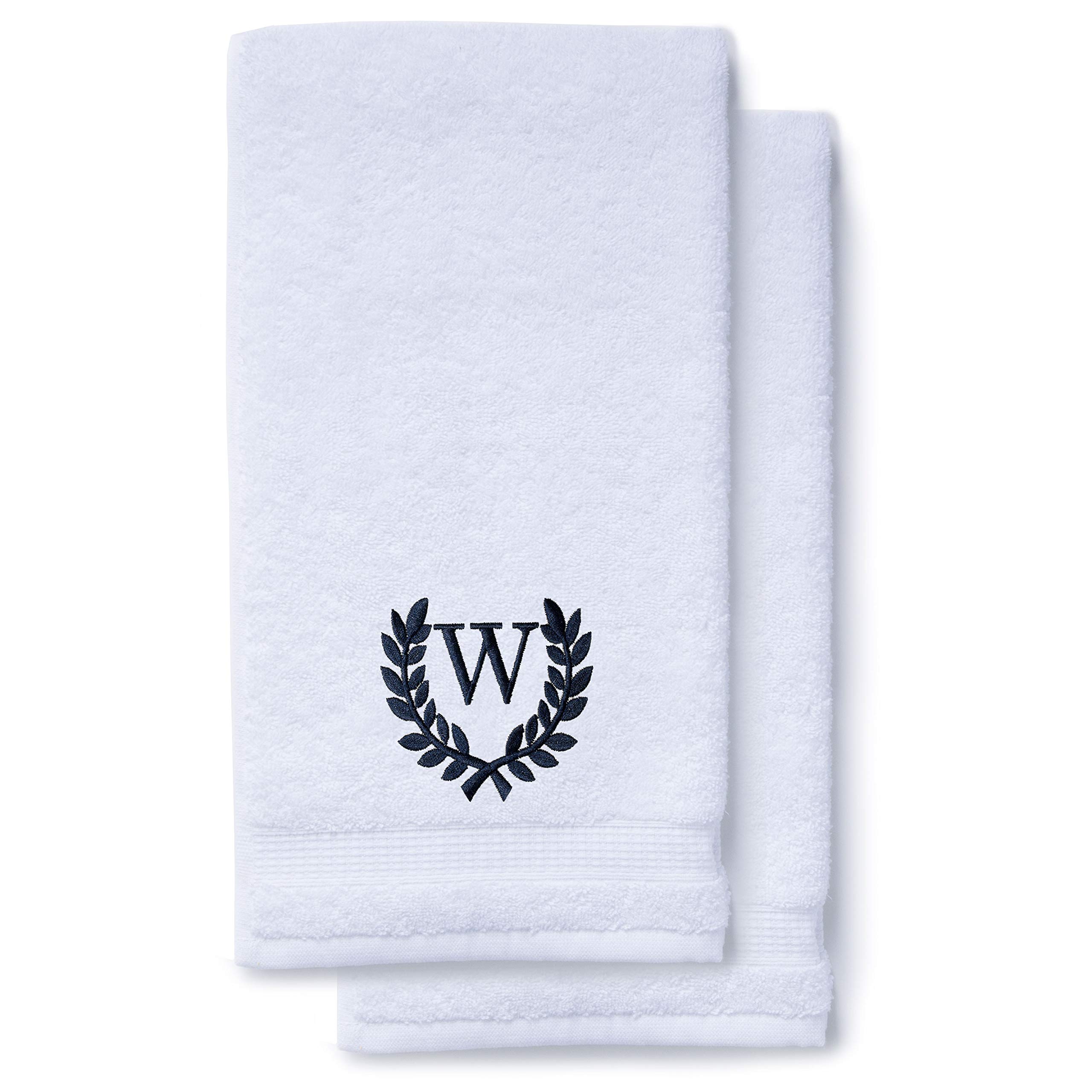Personalized Monogrammed Hand Towels Set of 2 - Luxury Turkish Cotton Bath & Kitchen Towels 16x30 Inch | Custom Wedding Bridal Gift, Spa & Makeup Essentials | Perfect for Guest Bathrooms, Bridal Showers & Luxury Home Decor