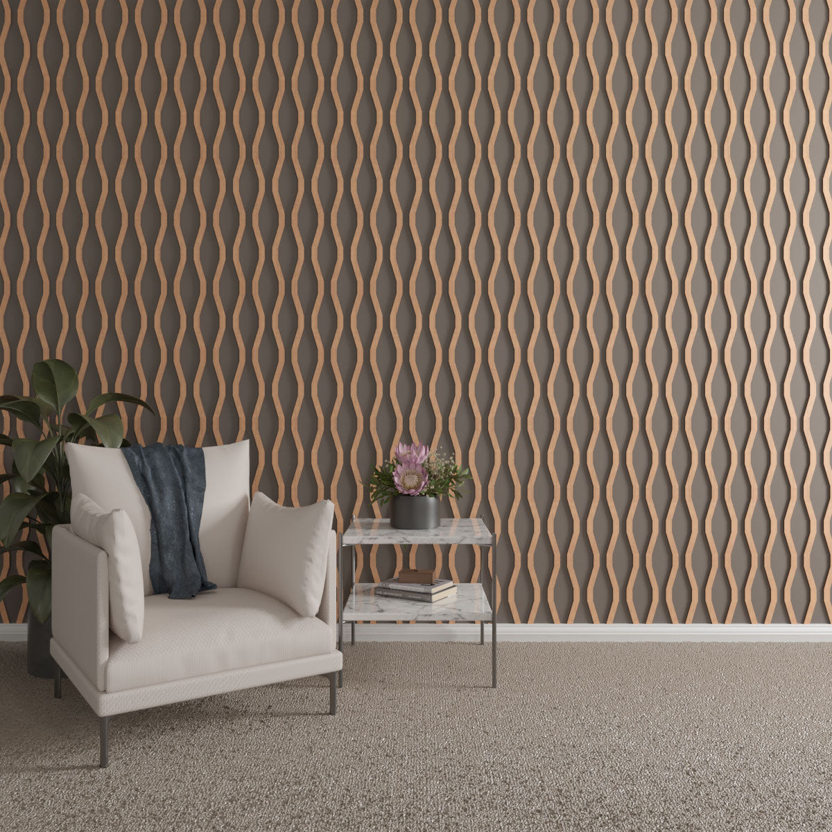 Adjustable Wood Slat Wall Panel Kit - Modern DIY Acoustic Room Divider for Home Office & Bedroom Decor
