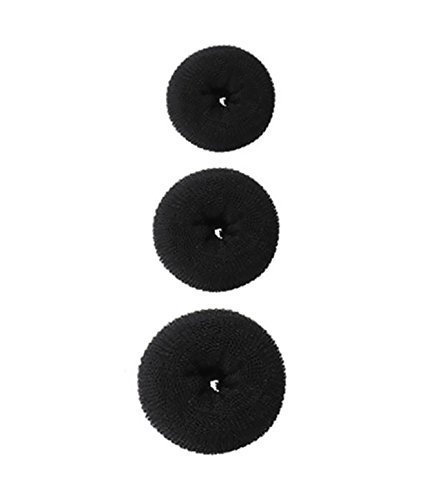 Luxury Hair Donut Bun Maker - Black (3 Pack) | Perfect for Updos, Ponytails & Formal Hairstyles | Great for Weddings, Parties & Everyday Use