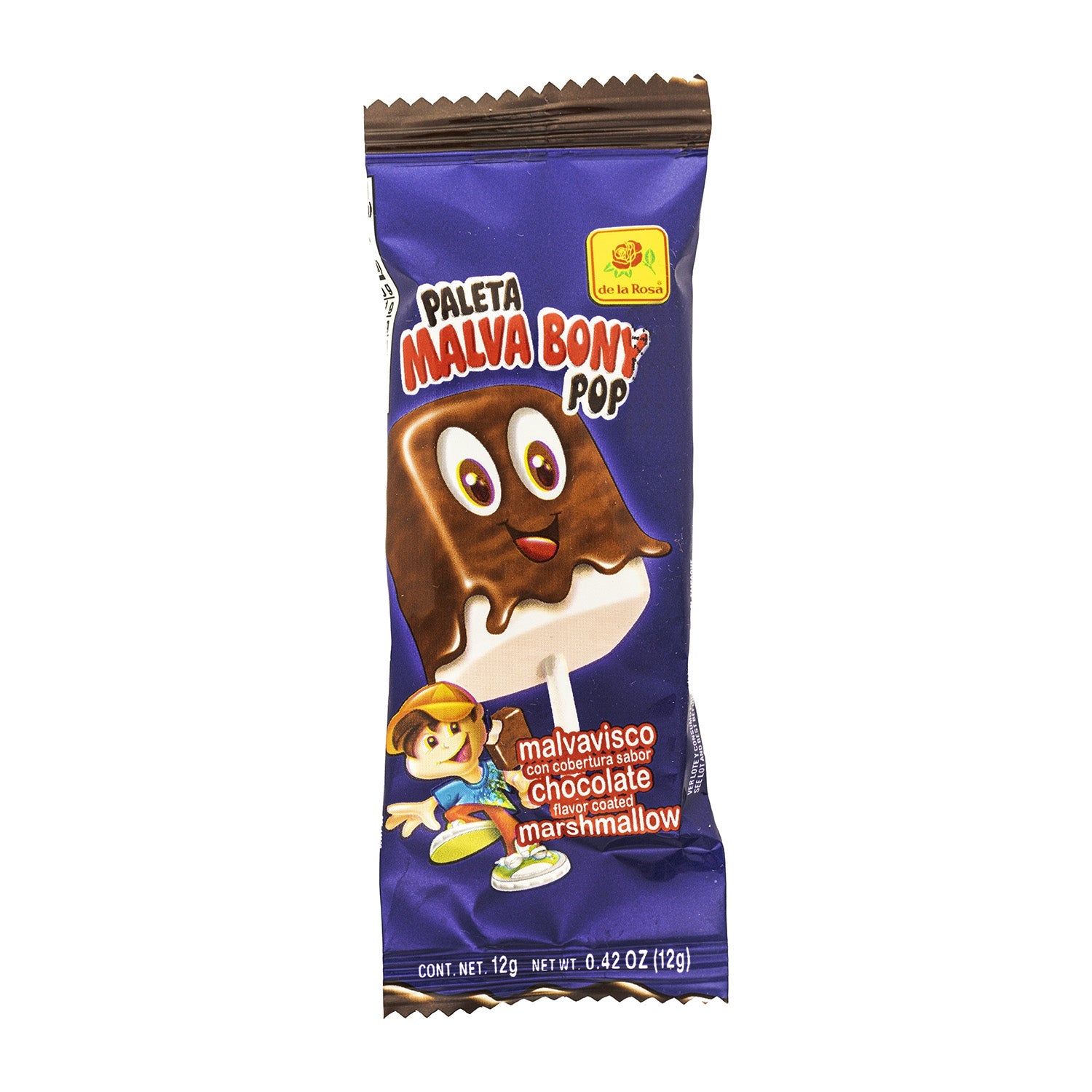 De La Rosa Paleta Malva Bony Pop Candy - 40ct Bag | Mexican Candy for Parties, Gifts & Snacking