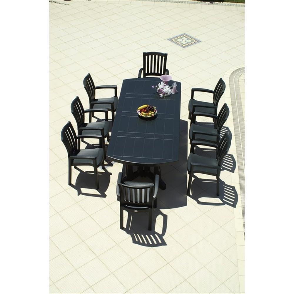 Premium Green Resin Patio Dining Arm Chairs (Set of 2) - Weather-Resistant Outdoor Furniture for Garden, Poolside & Backyard Relaxation