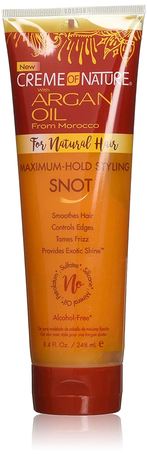Creme of Nature Argan Oil Maximum Hold Styling Gel 8.4 oz - Strong Hold Hair Gel for Curly, Coily & Natural Hair - Perfect for Twist Outs, Braids & Protective Styles
