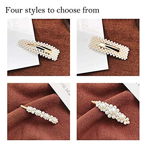 Rubela 12-Pack Pearl Hair Bobby Pins, Barrettes, Snap Clips & Hair Slides - Elegant Hair Accessories for Women & Girls - Perfect for Weddings, Parties & Everyday Styling
