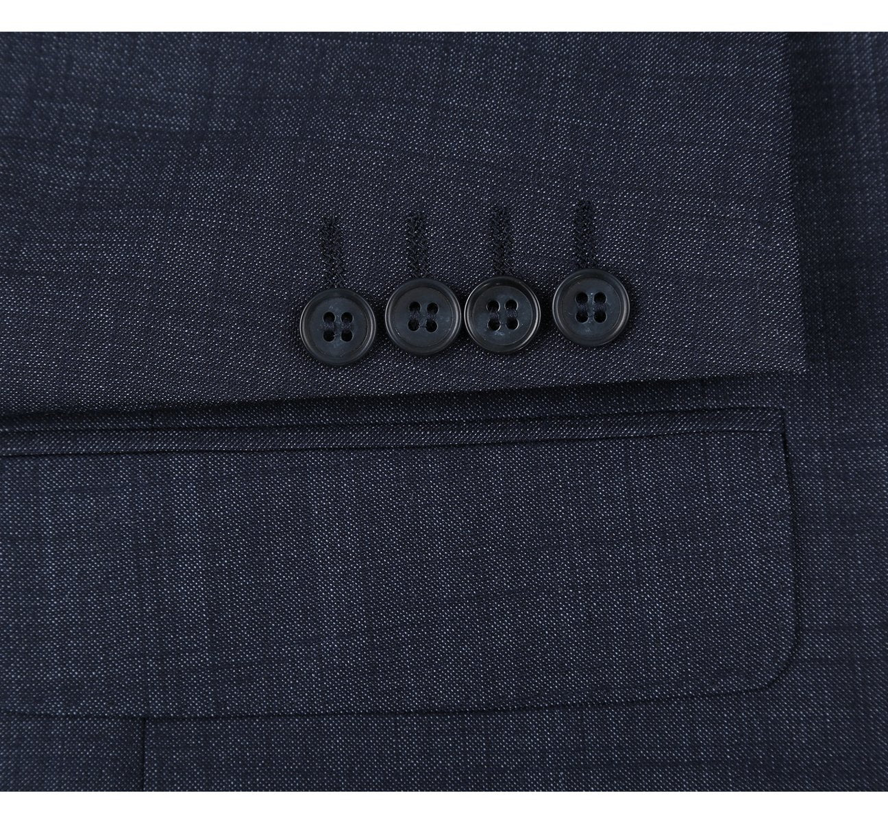 Alessandro Vitello by Renoir Navy Blue Two-Piece Classic Fit Wool Blend Suit 558 3 | Premium Business Attire for Weddings, Office & Formal Events