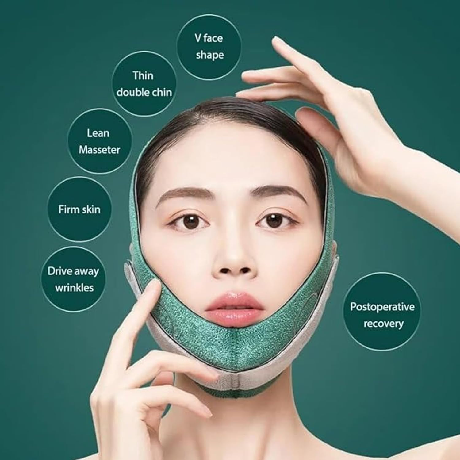DIVUE V Face Mask - Double Chin Reducer & V-Line Lifting Belt | Anti-Wrinkle, Slimming & Firming Face Lift Band | Breathable Contouring Face Mask for Women & Men | Perfect for Daily Use, Yoga, Workout & Beauty Routine