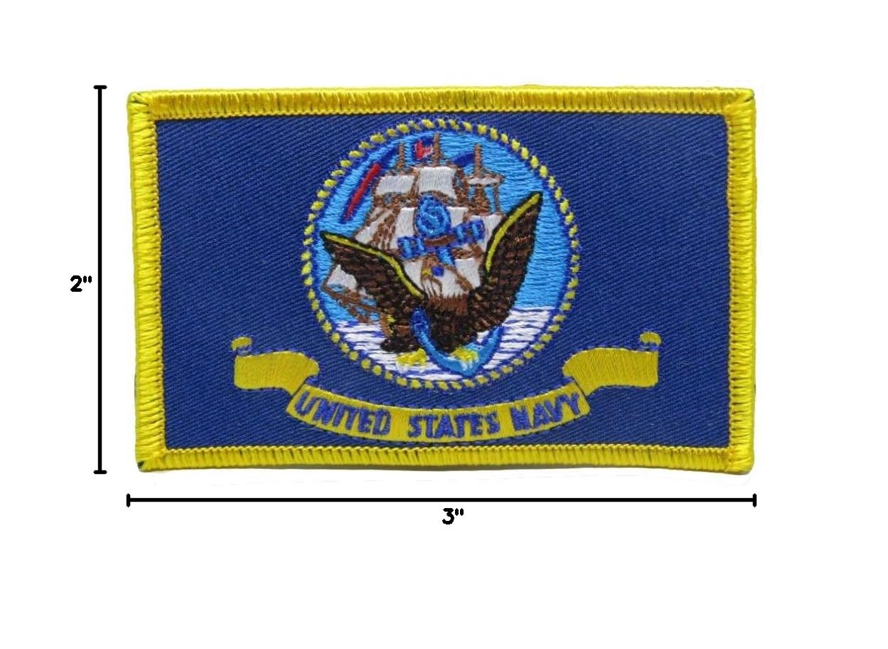 Authentic AES U.S. Navy Ship Flag Iron-On Patch - Military Emblem for Uniforms, Jackets & Backpacks | Perfect for Veterans, Collectors & Patriotic DIY Projects