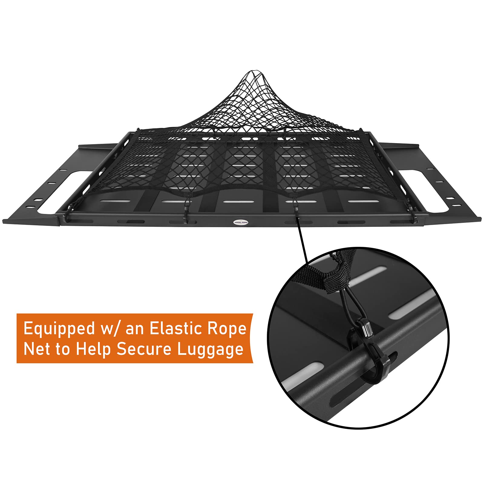 Hooke Road Heavy Duty Rear Cargo Basket Rack - Universal Storage Trunk Shelf for 2021-2025 Ford Bronco 4 Door Hardtops (Fits All Models Except Bronco Sport) | Perfect for Camping Gear, Off-Road Adventures & Outdoor Equipment Organization