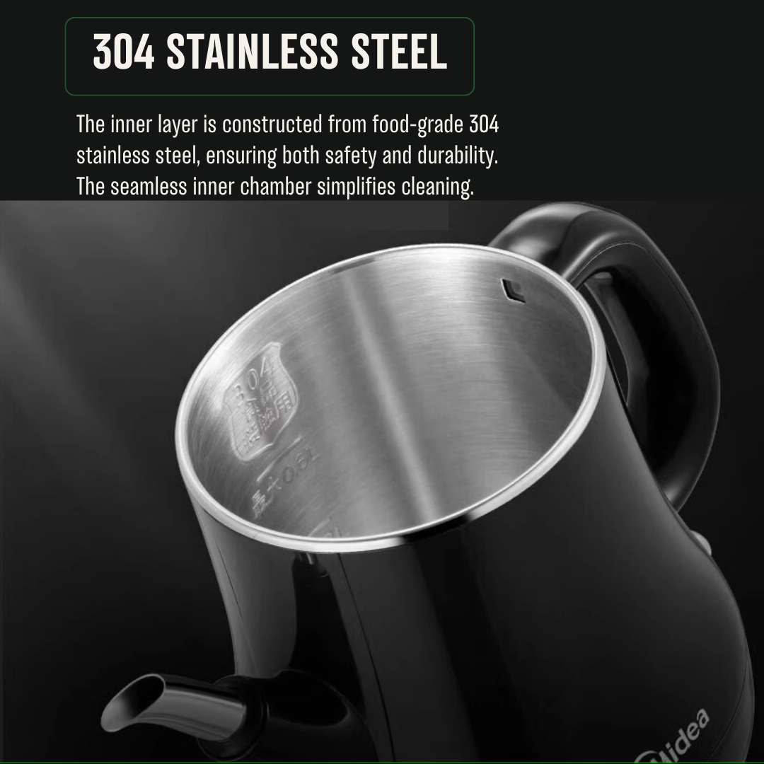 Midea 600ml Electric Tea Kettle - Fast Boiling, Auto Shut-Off, BPA-Free for Home, Office & Travel - Perfect for Tea, Coffee & Instant Meals