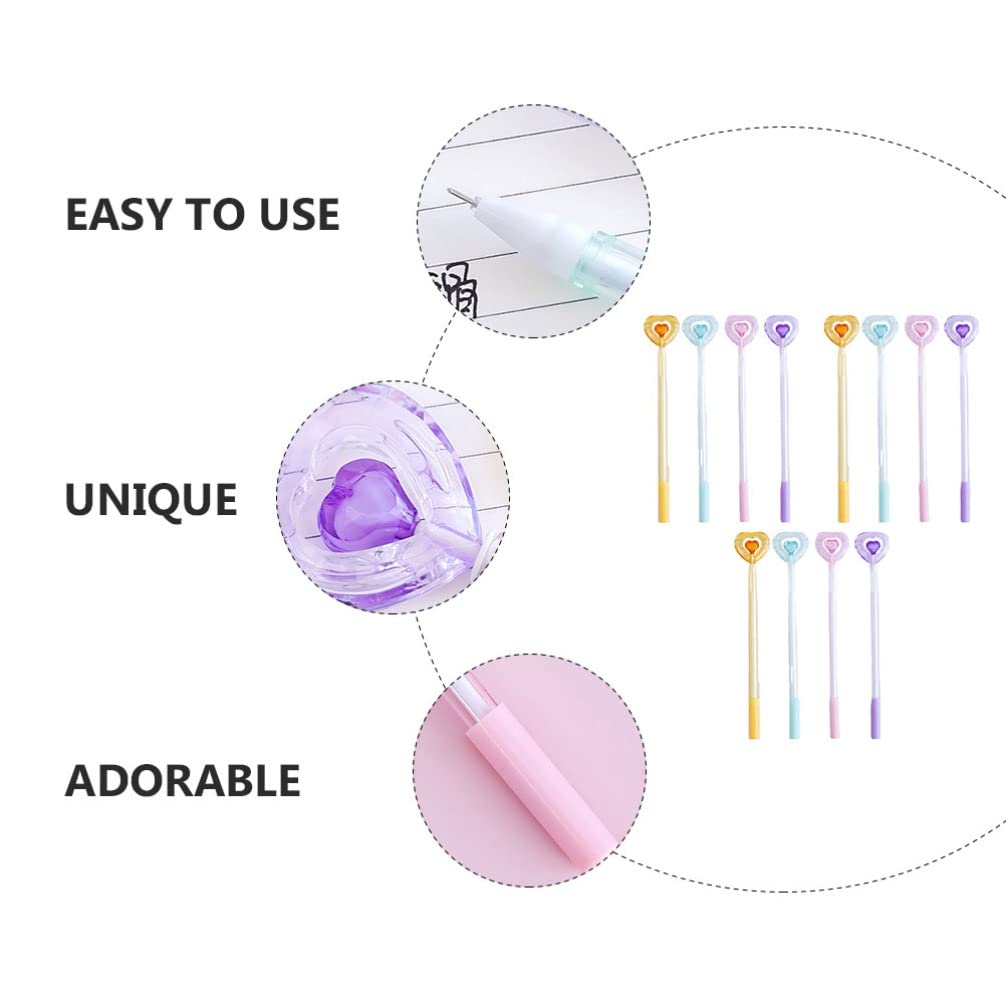 Cabilock 12pcs Black Gel Pens for Girls - Heart Signature Pens, Adorable Writing Pens, Smooth Ink, No Smudge - Perfect for School, Office, Journaling & Gift Giving