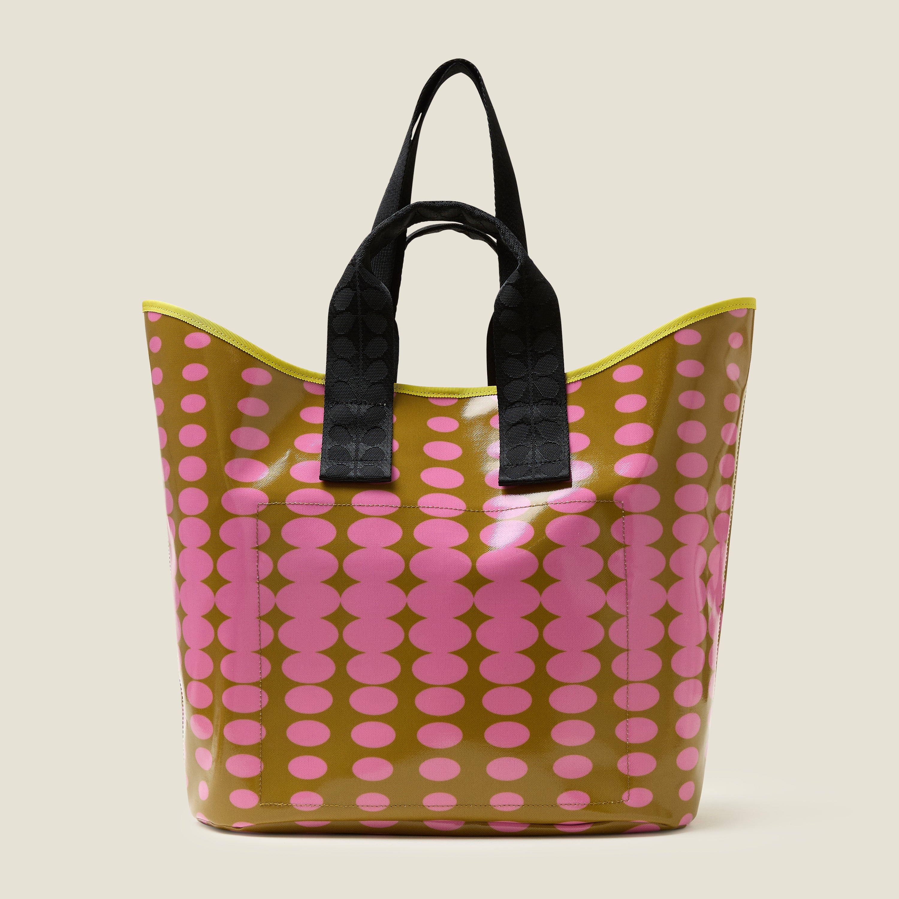 Premium Large Carryall Tote Bag in Optical Oval Ochre - Stylish & Spacious for Work, Travel, and Everyday Use