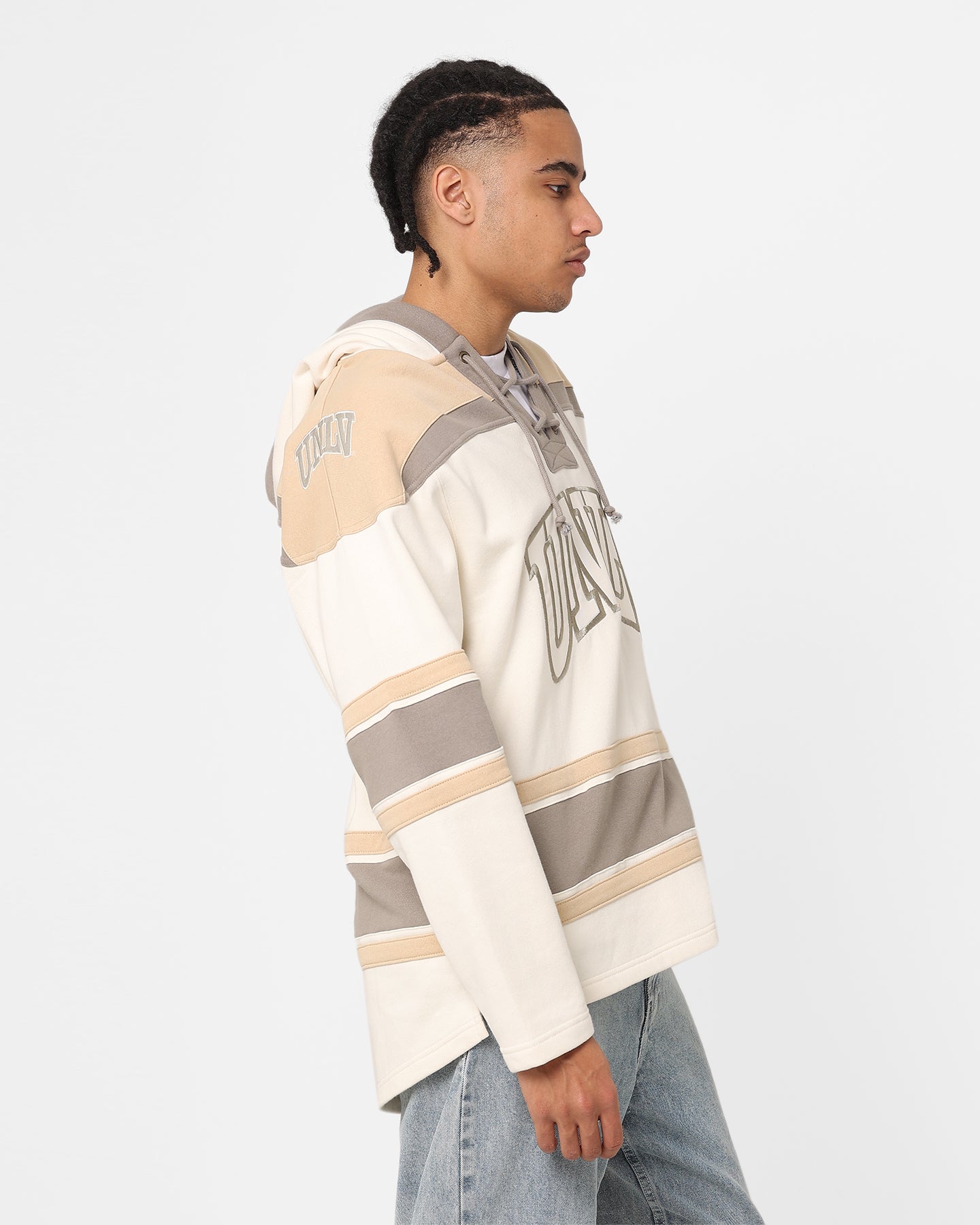 47 Brand UNLV Superior Lacer Hoodie - Cream/Khaki - Comfortable College Sweatshirt for Men & Women - Perfect for Campus Wear, Game Day & Casual Outfits