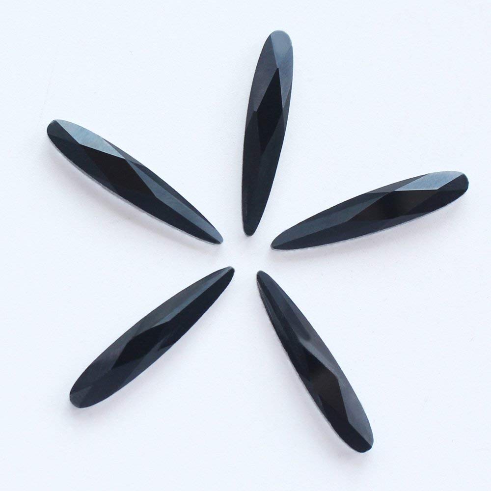 STORE99® Jonquil 30pcs Flatback Rhinestones - 6X30mm Strip Shaped Non-Hotfix Strass Crystals for DIY Crafts, Jewelry Making, Clothing Embellishment, and Nail Art Decoration