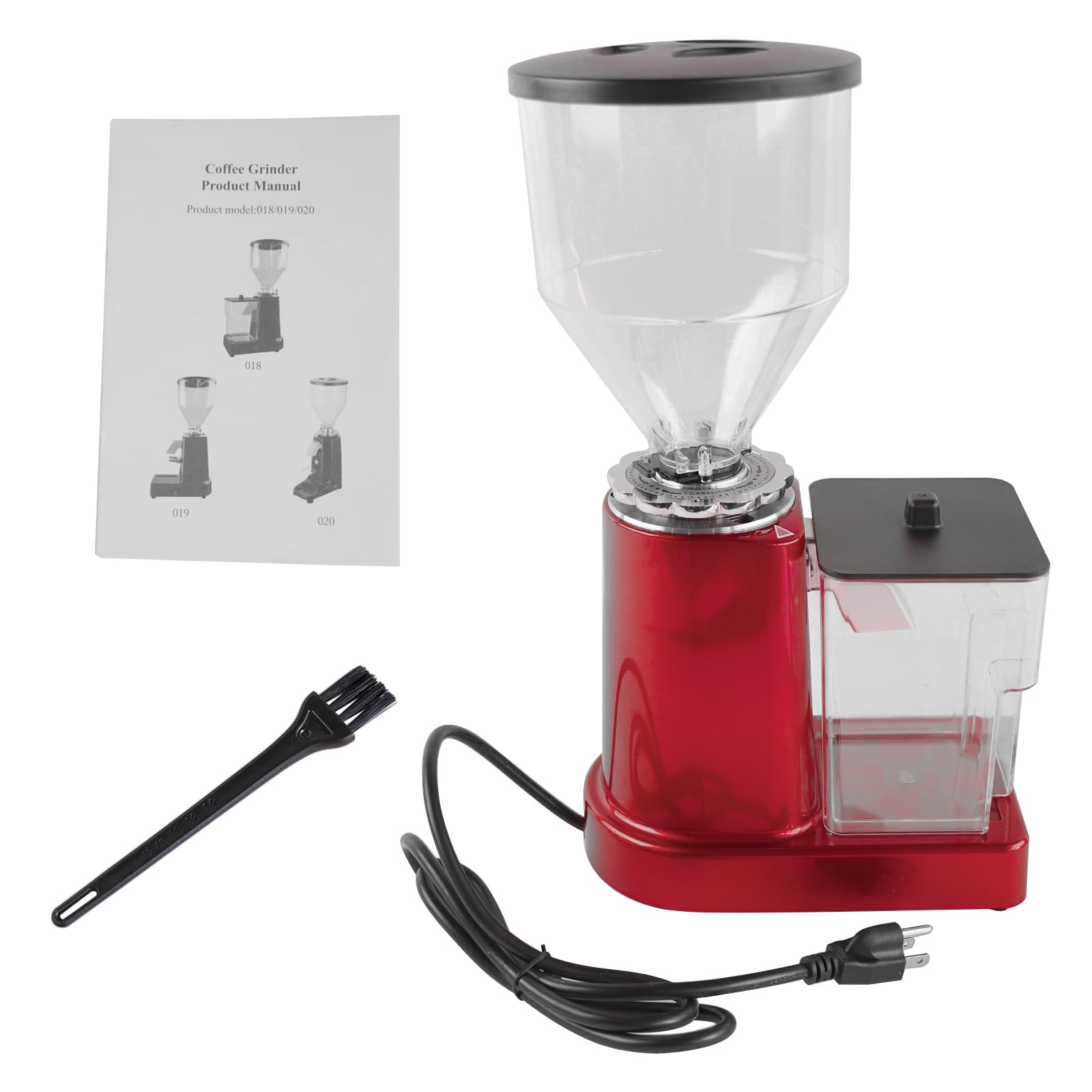 Premium 35oz Electric Coffee Bean Grinder - 19 Adjustable Grind Settings, Flat Burr Mill for Espresso, French Press & Drip Coffee - Large Capacity Stainless Steel Coffee Grinder (Red) - Perfect for Home Kitchens, Coffee Shops & Office Break Rooms
