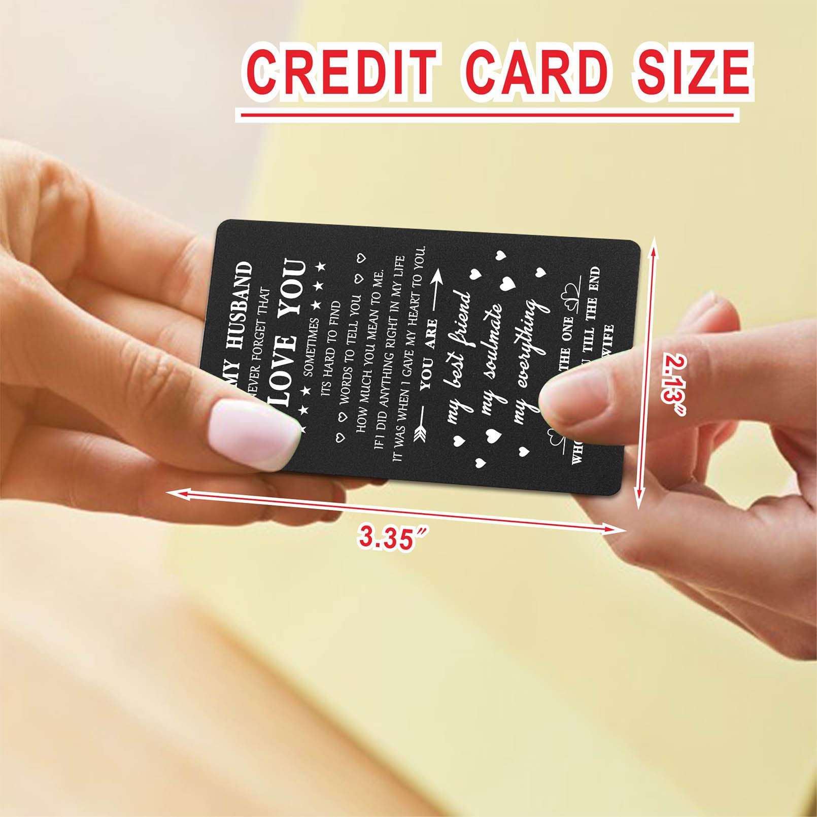 Premium Engraved Wallet Card for Husband - Romantic Birthday & Anniversary Gift for Him - Personalized 'I Love You' Keepsake - Perfect for Valentine's Day, Wedding Anniversaries & Special Occasions
